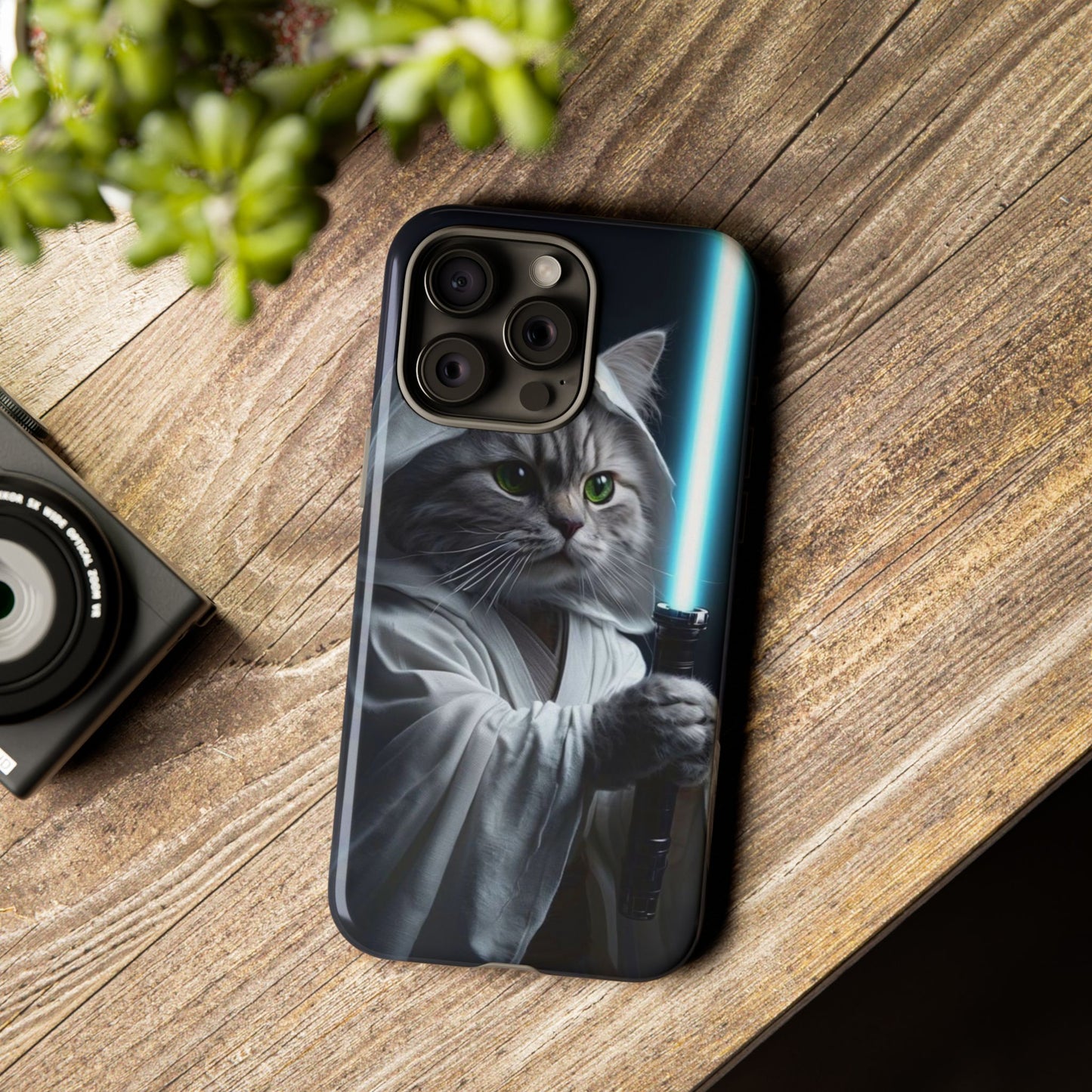 "Jedi Whisker" Mobile Phone Case (blue light sabre)