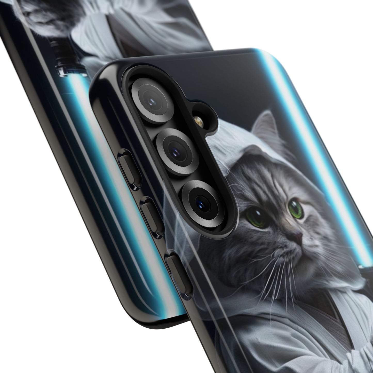 "Jedi Whisker" Mobile Phone Case (blue light sabre)