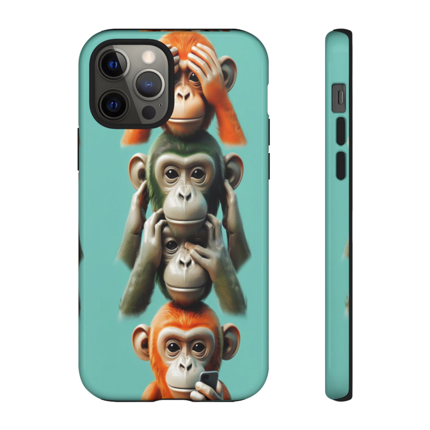 "Evolution - The Fourth Monkey" (striped background)
