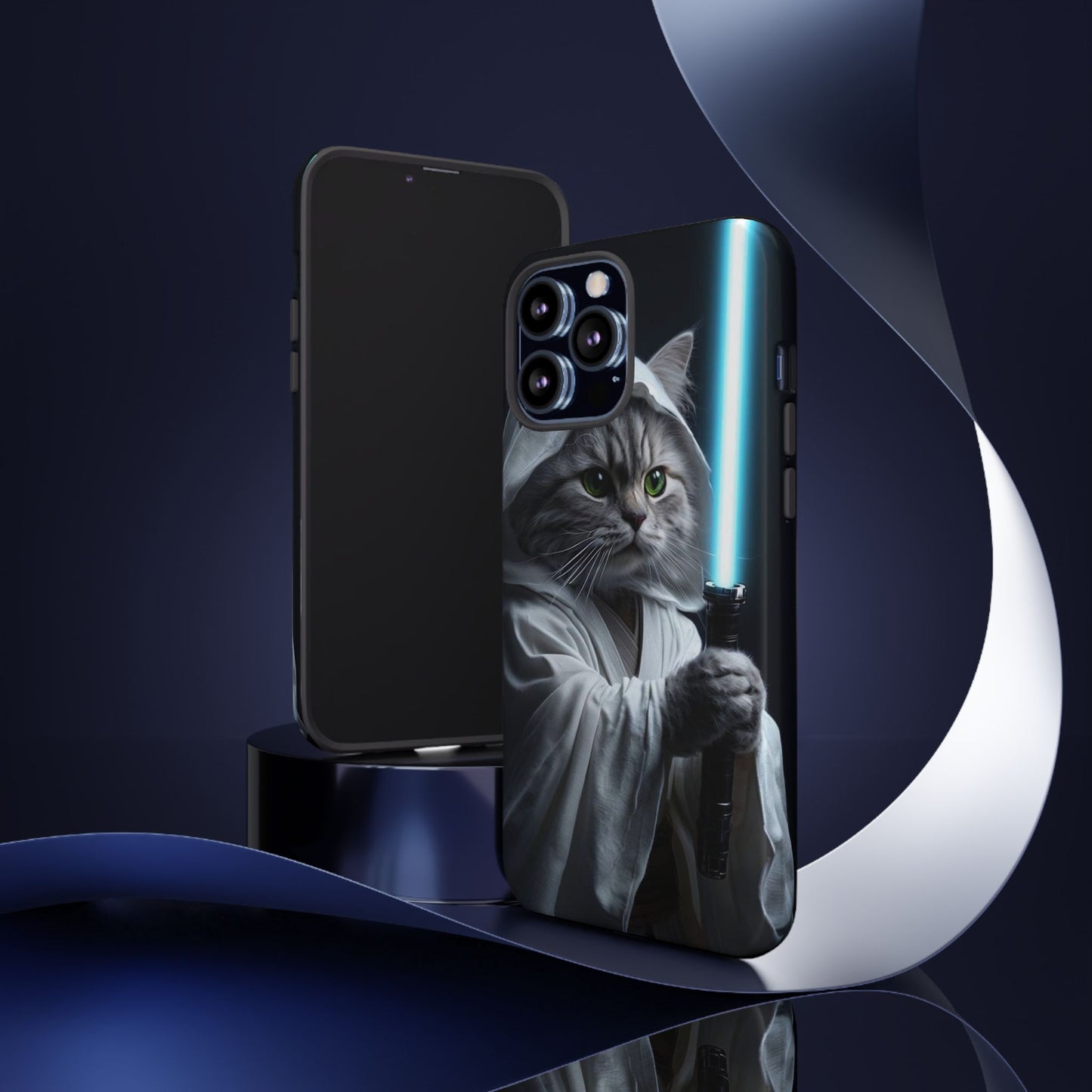 "Jedi Whisker" Mobile Phone Case (blue light sabre)