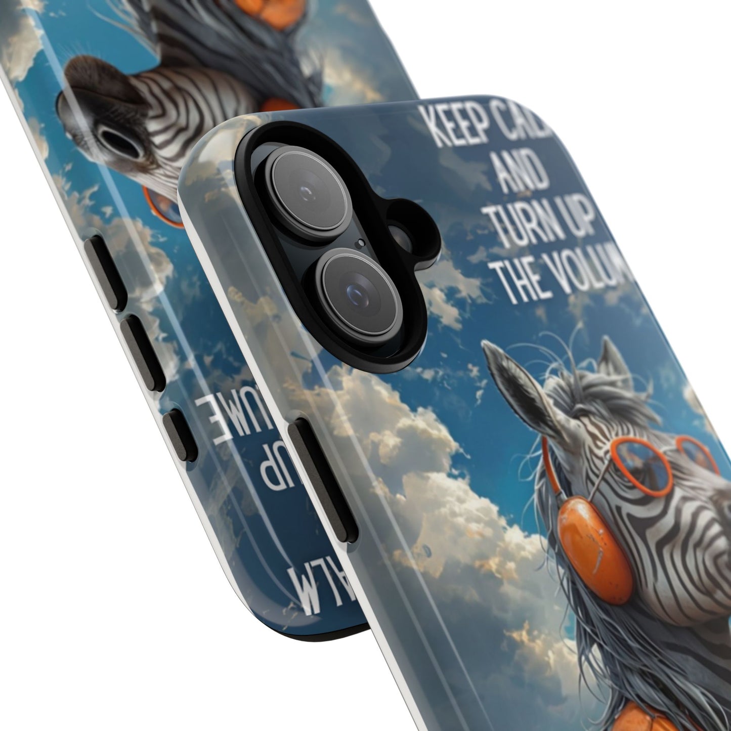 "Keep calm and turn up the volume." Mobile Phone Case