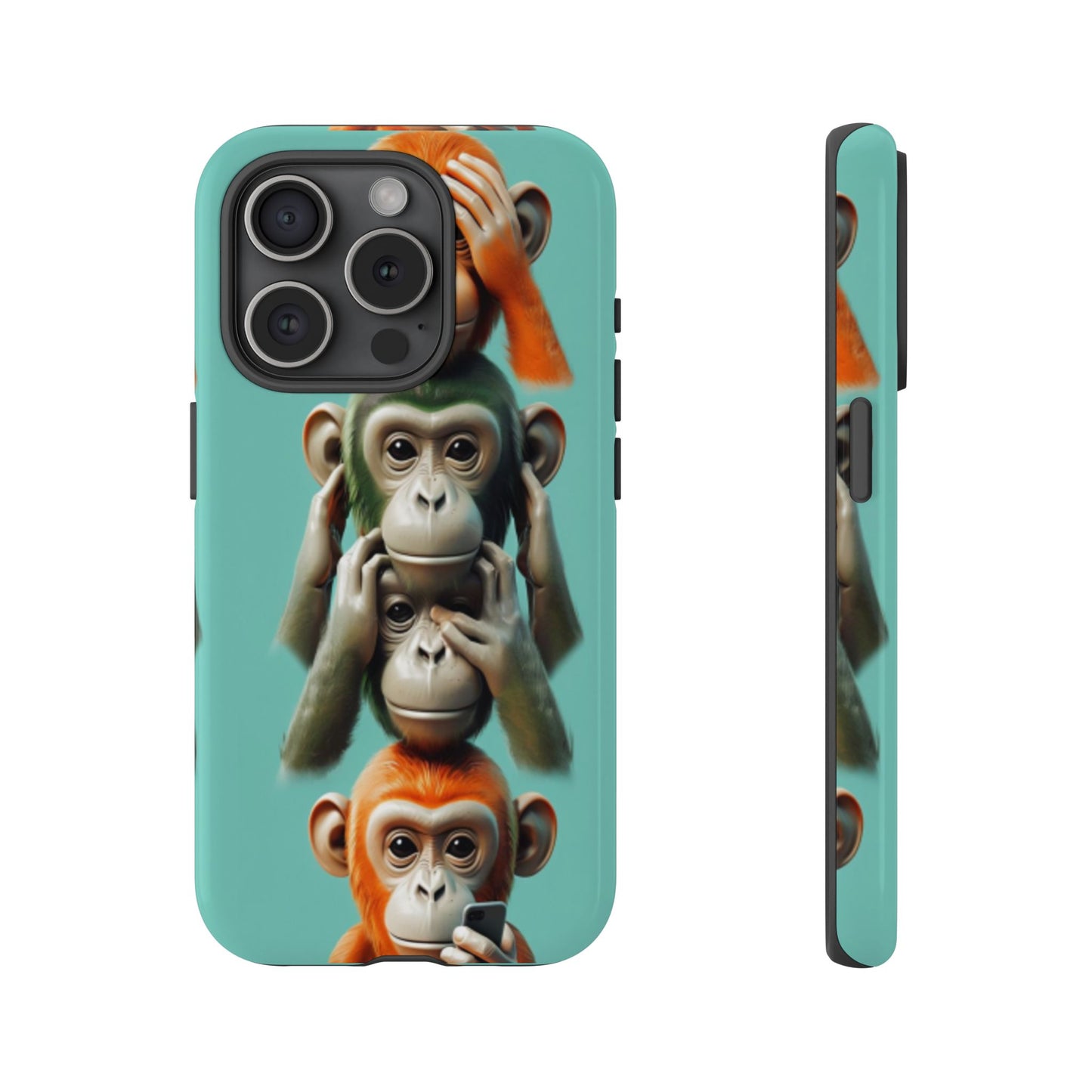 "Evolution - The Fourth Monkey" (striped background)