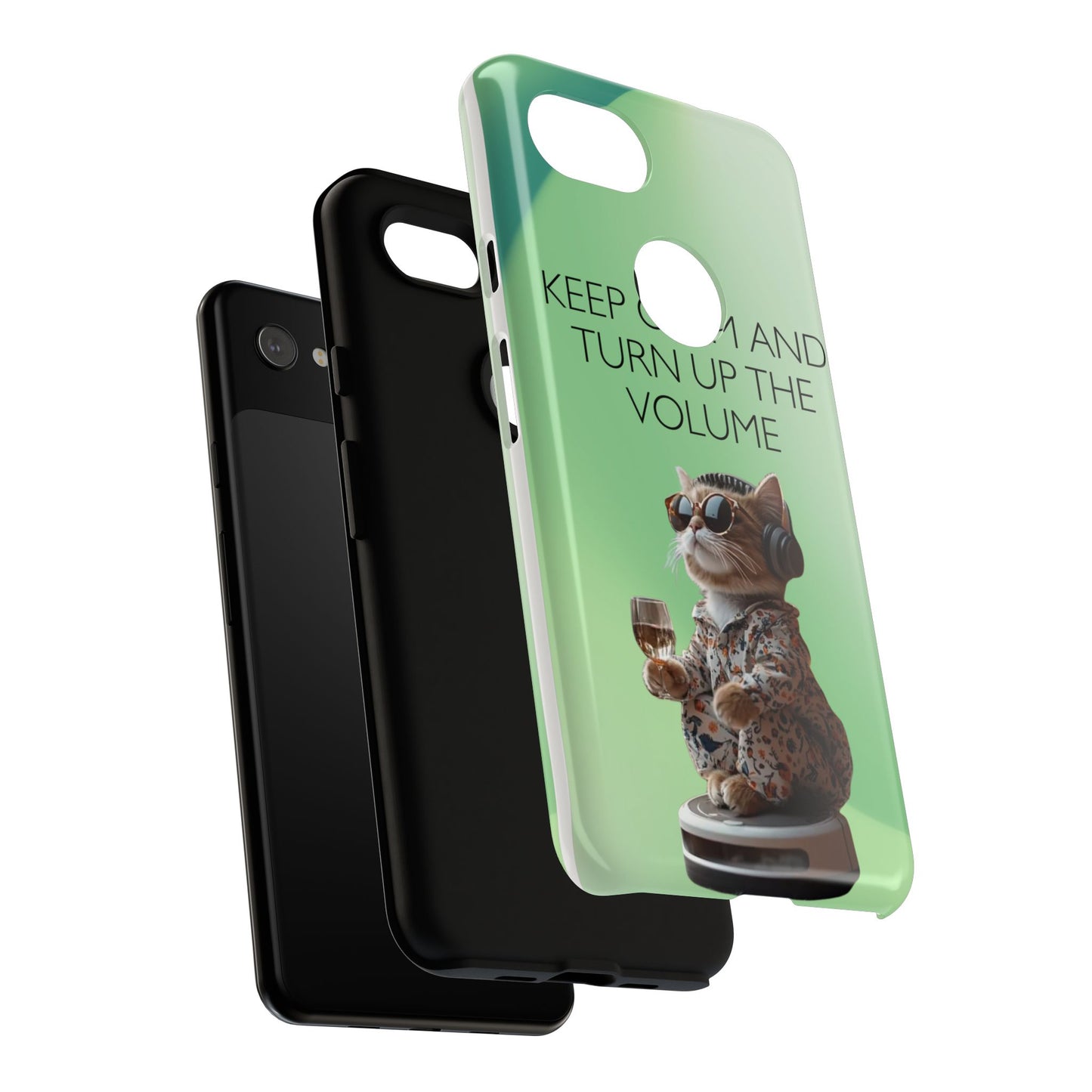 "Keep calm and turn up the volume" Mobile Phone Case (green)