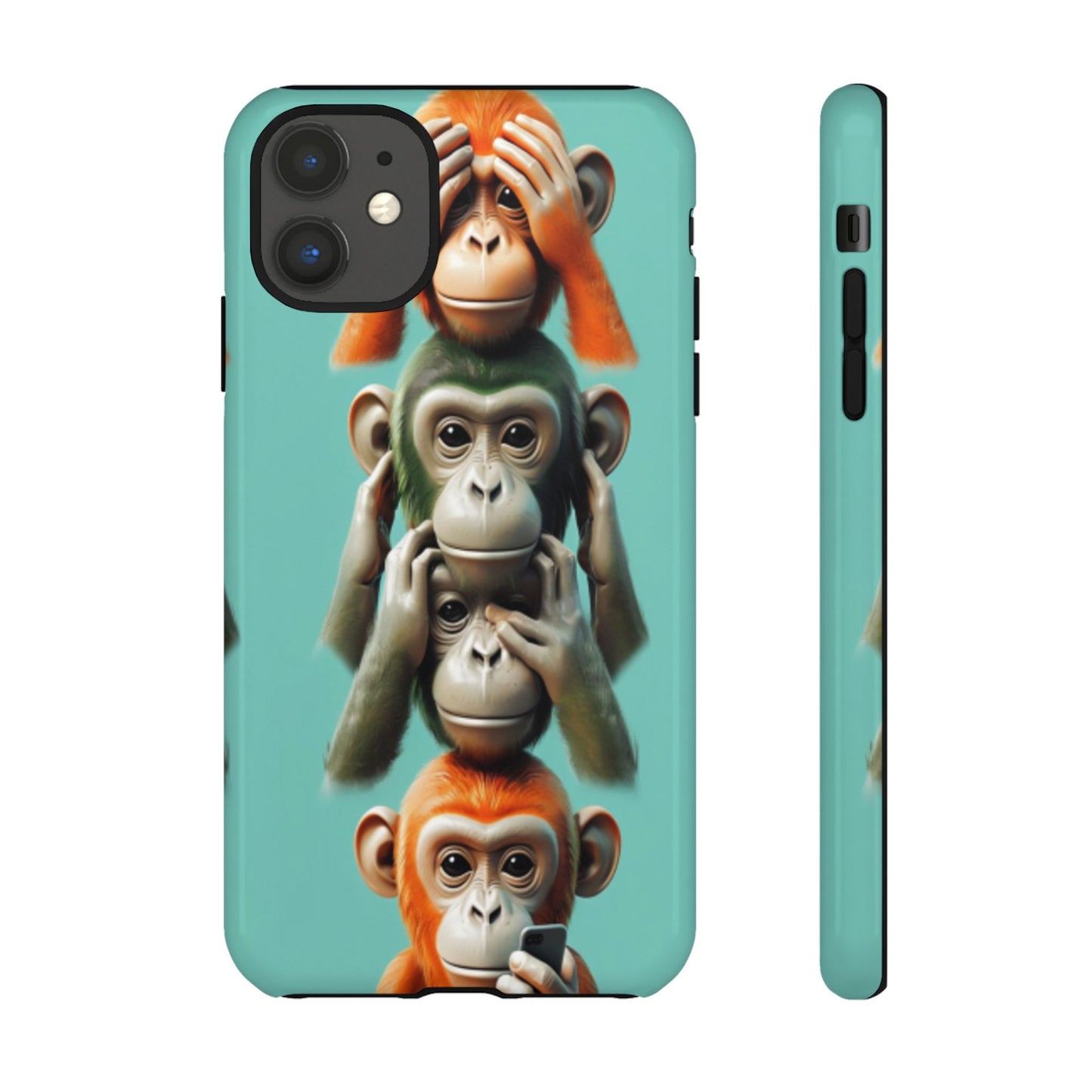 "Evolution - The Fourth Monkey" (striped background)