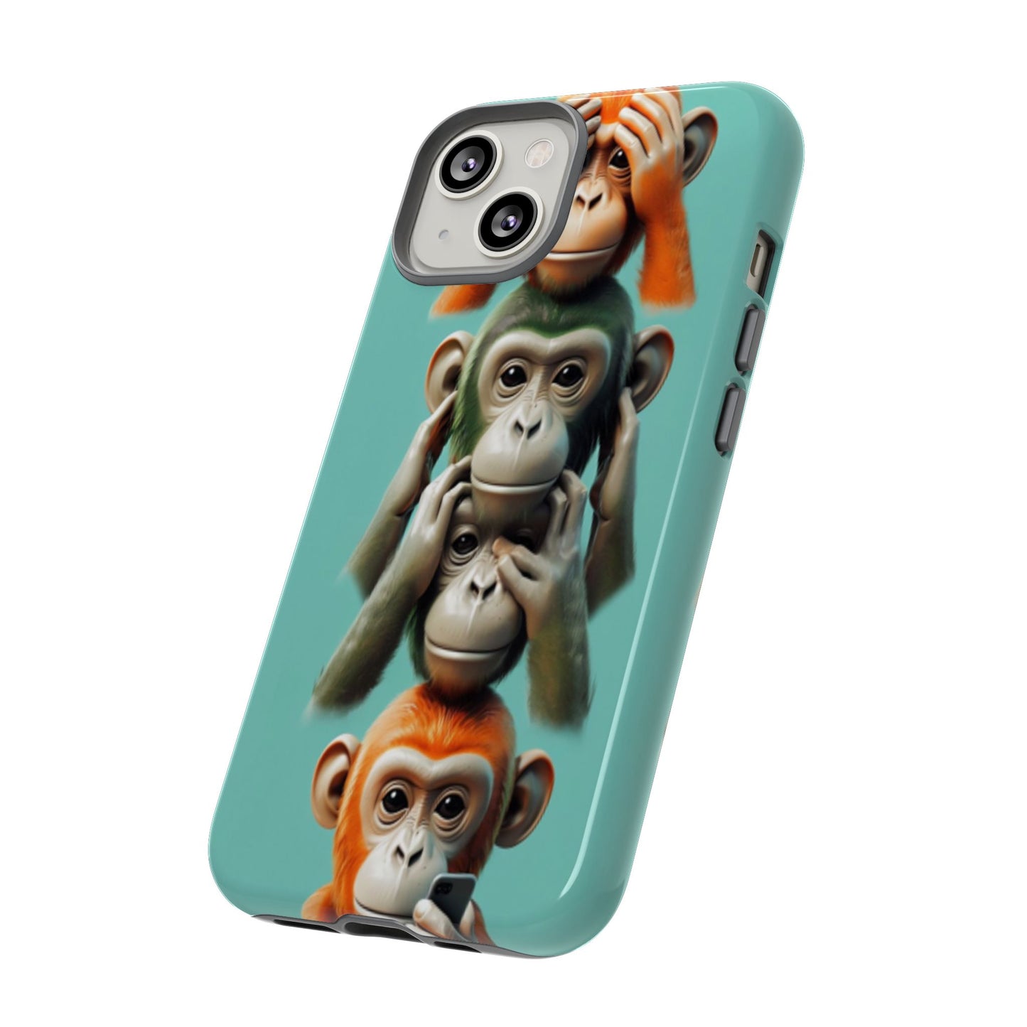 "Evolution - The Fourth Monkey" (striped background)