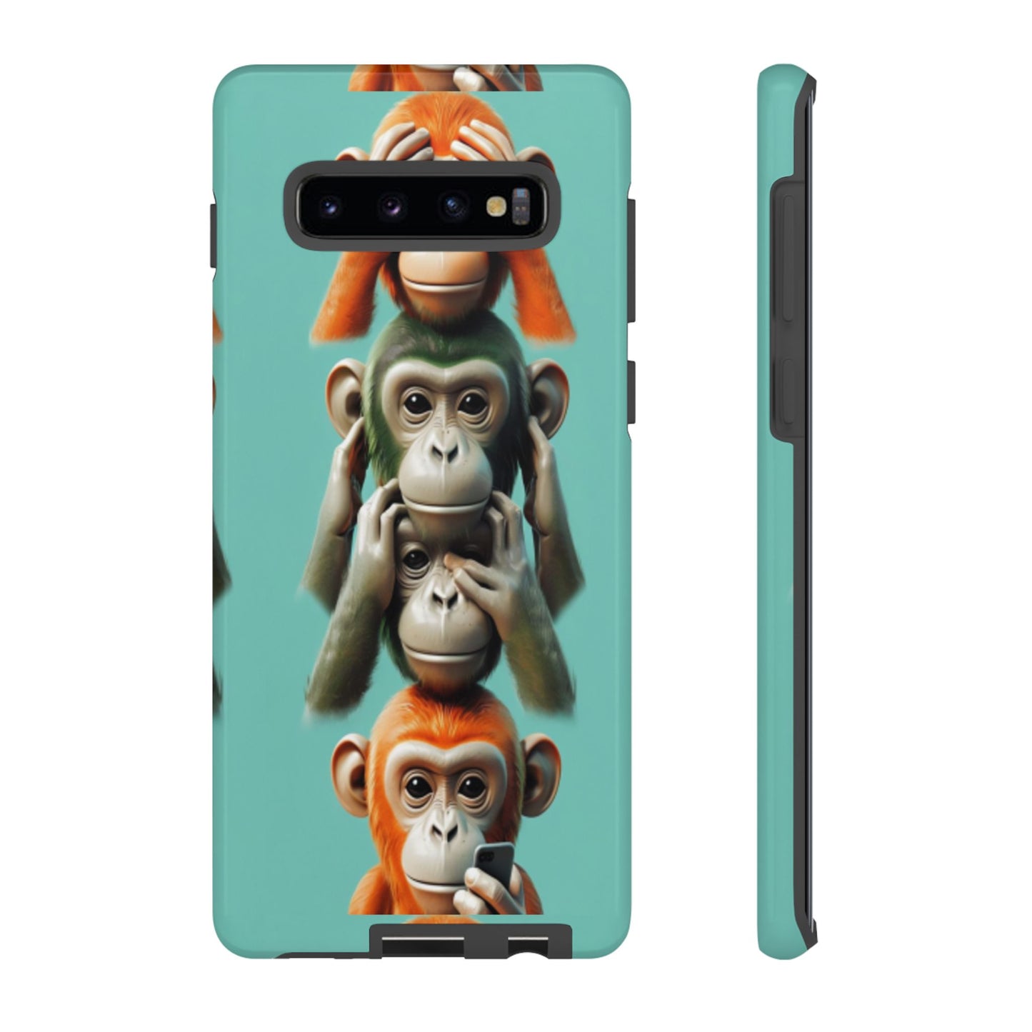 "Evolution - The Fourth Monkey" (striped background)
