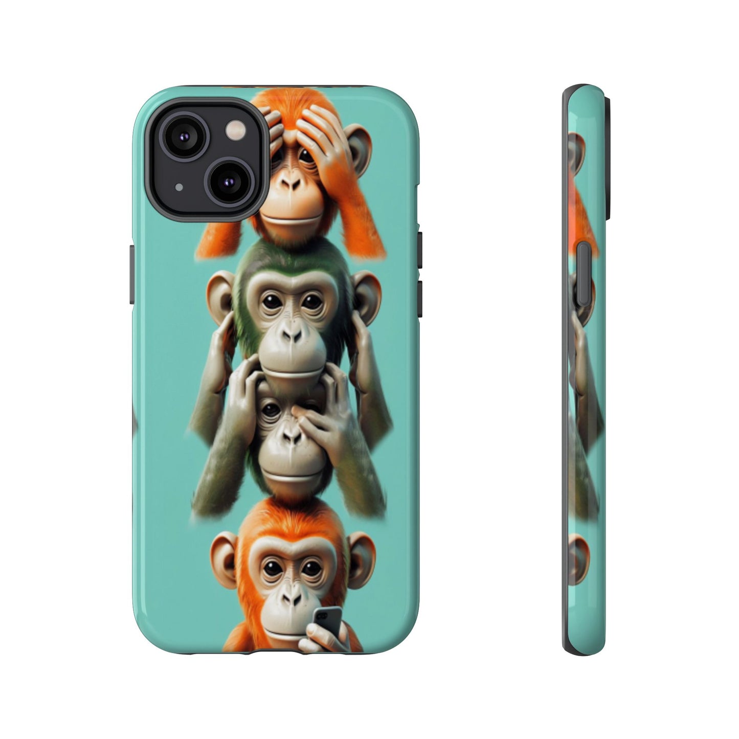 "Evolution - The Fourth Monkey" (striped background)