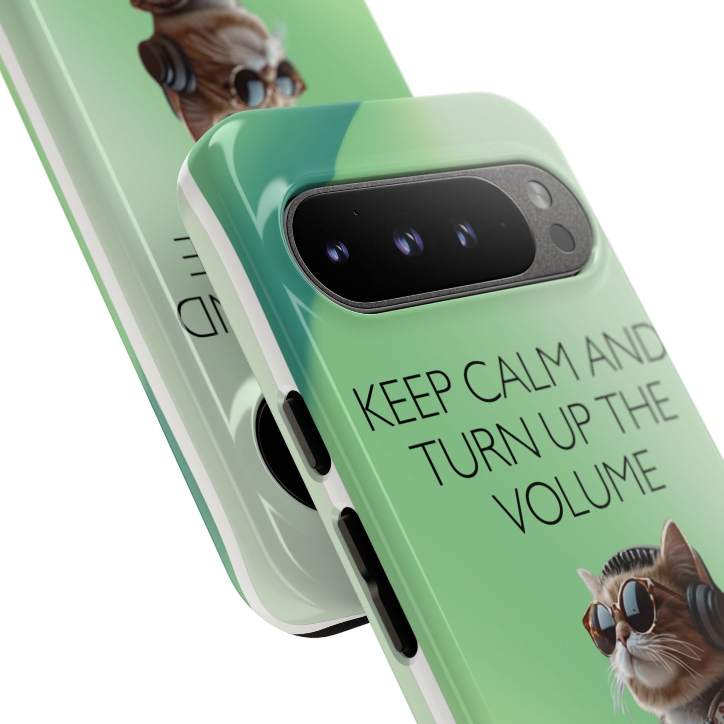 "Keep calm and turn up the volume" Mobile Phone Case (green)