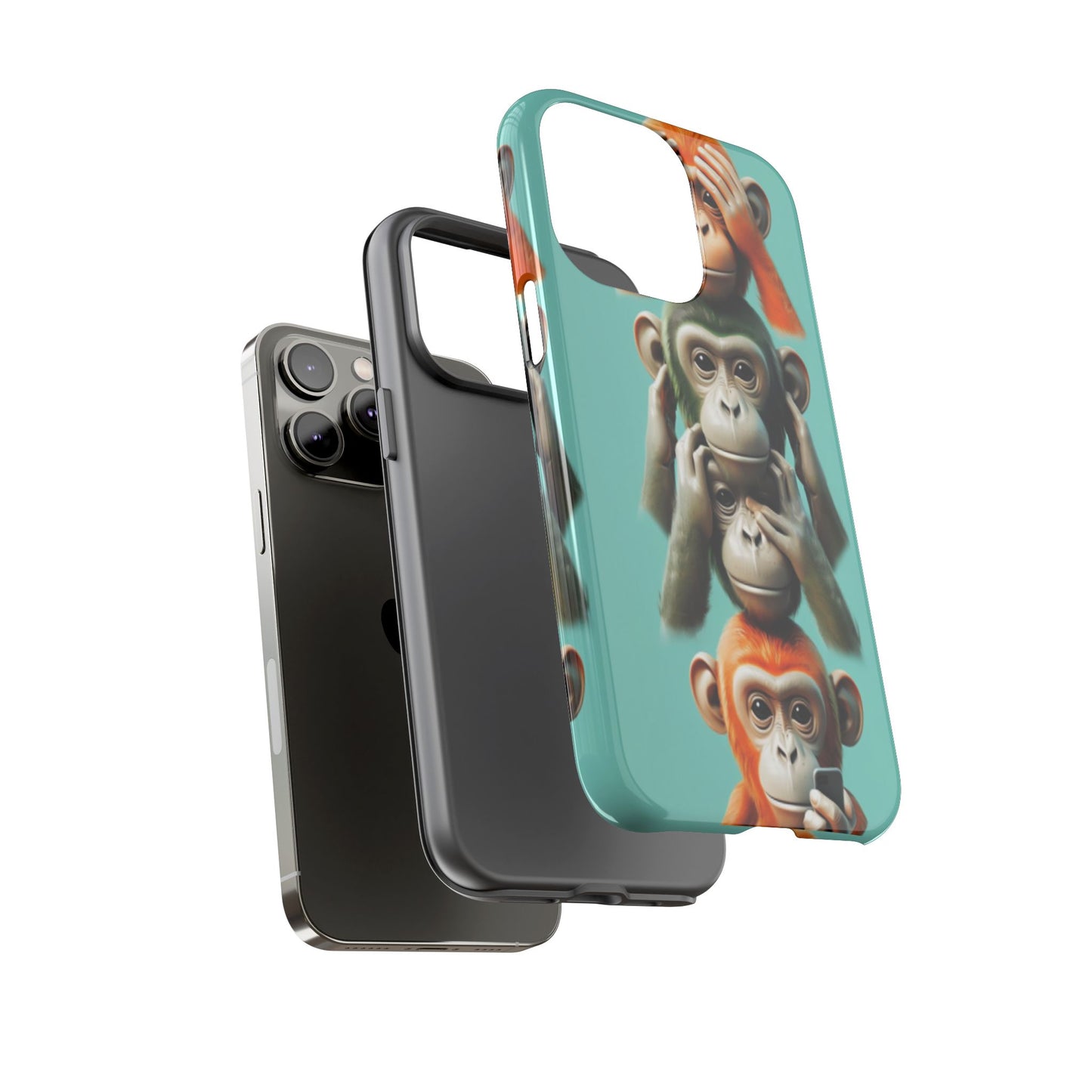 "Evolution - The Fourth Monkey" (striped background)