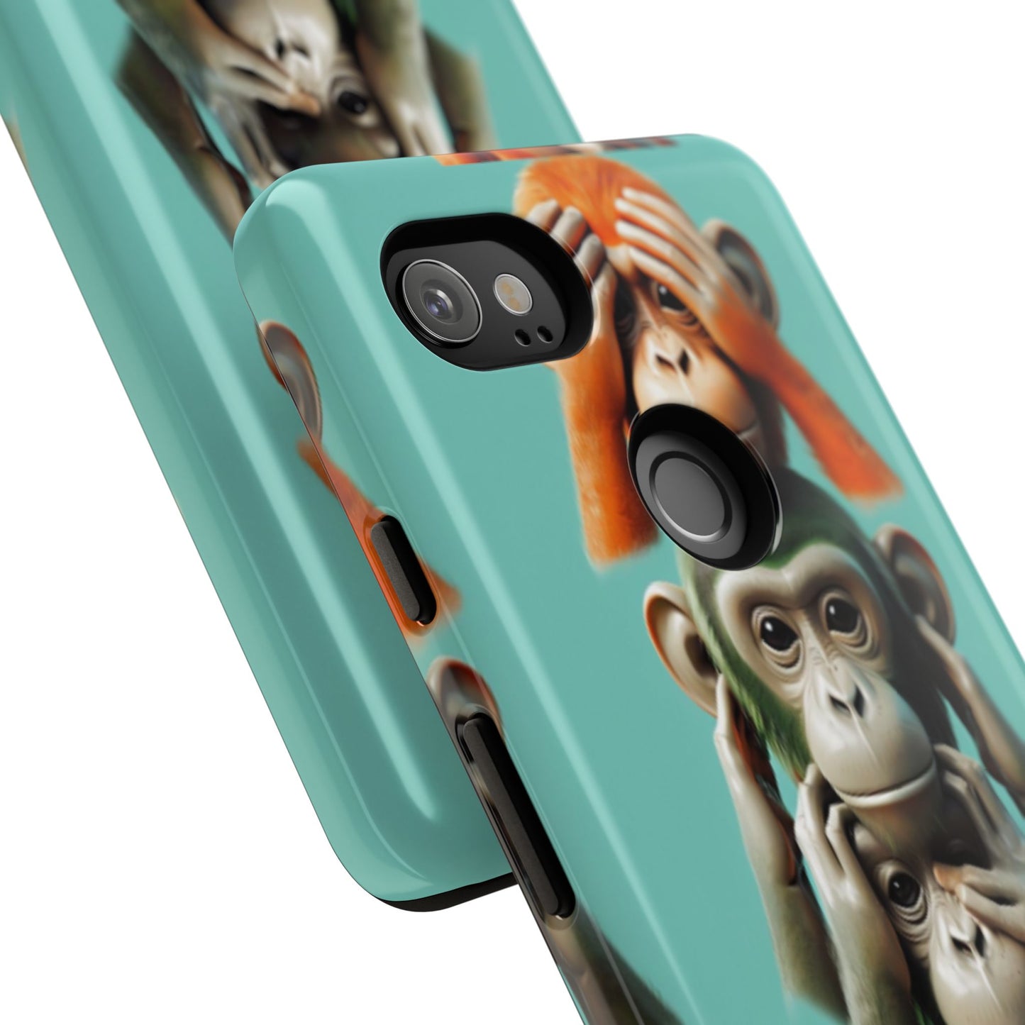 "Evolution - The Fourth Monkey" (striped background)
