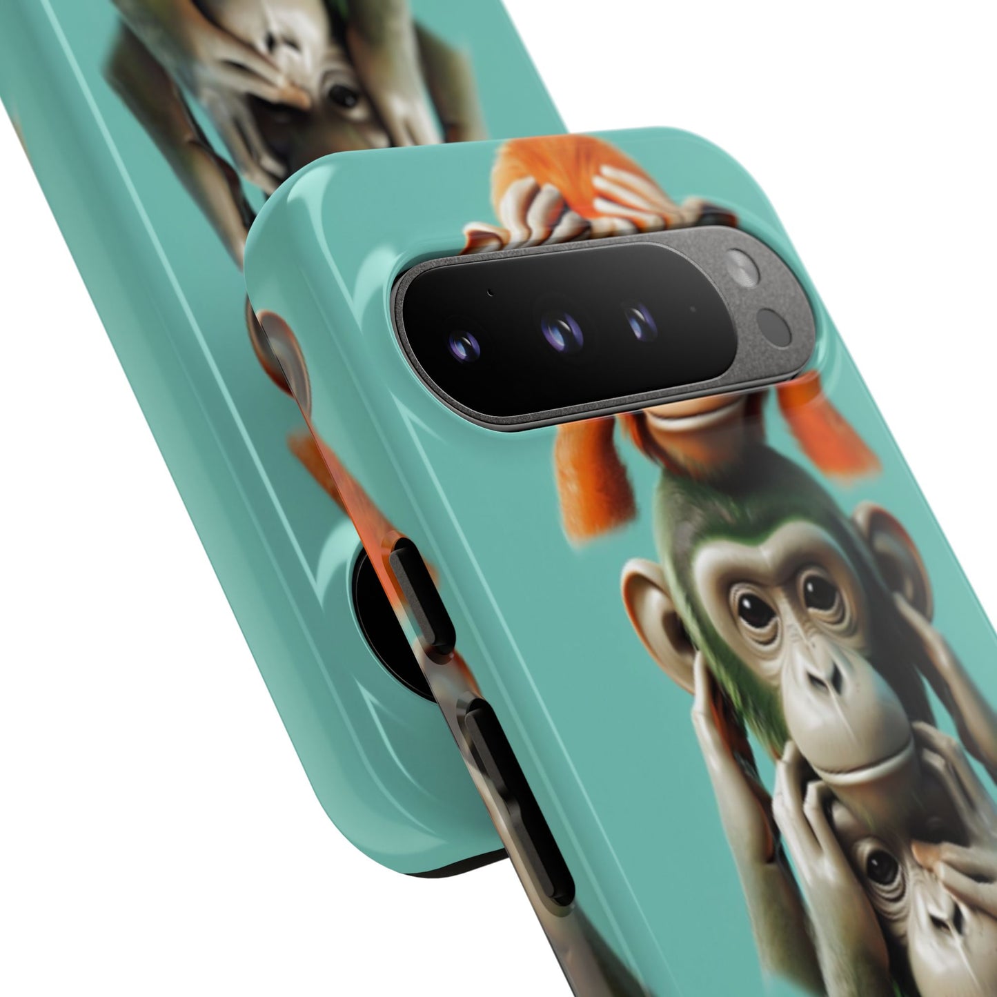 "Evolution - The Fourth Monkey" (striped background)