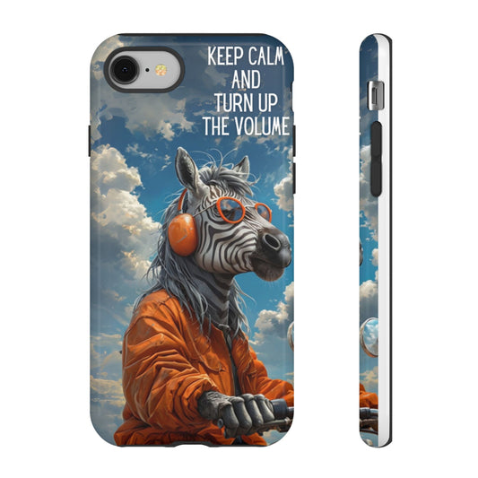 "Keep calm and turn up the volume." Mobile Phone Case