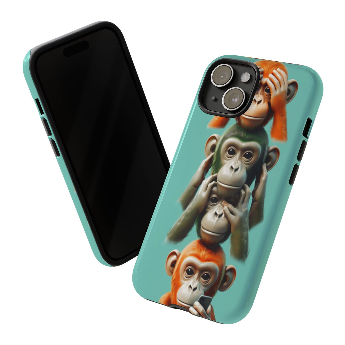 "Evolution - The Fourth Monkey" (striped background)