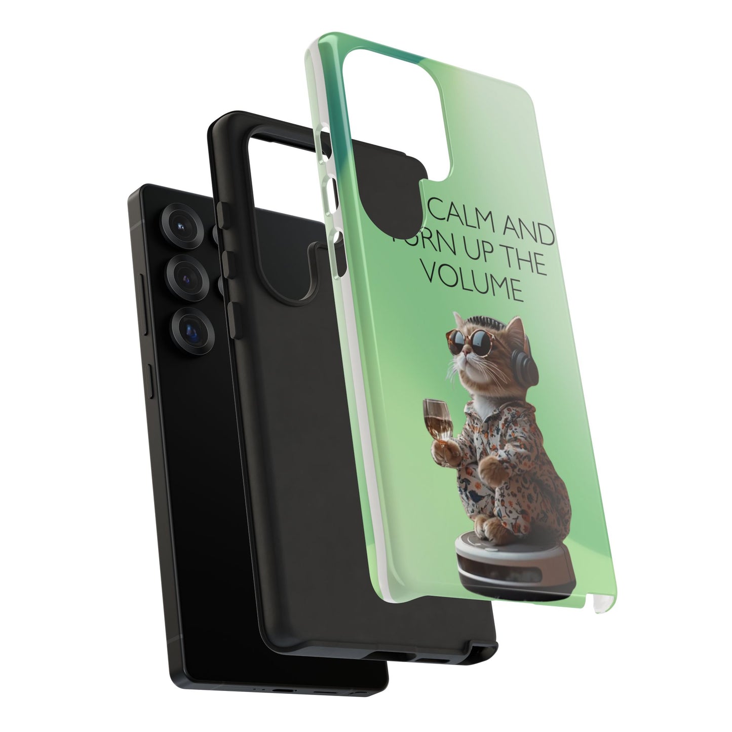 "Keep calm and turn up the volume" Mobile Phone Case (green)