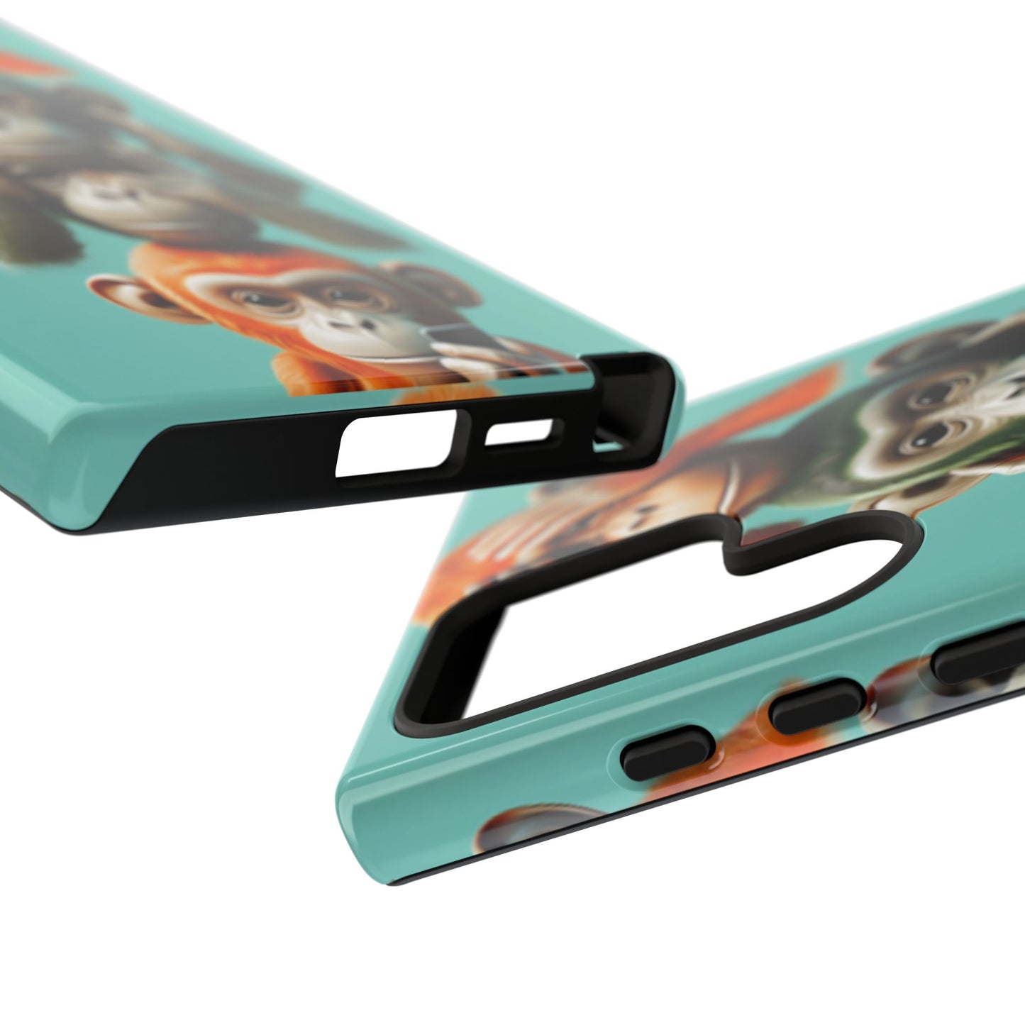 "Evolution - The Fourth Monkey" (striped background)