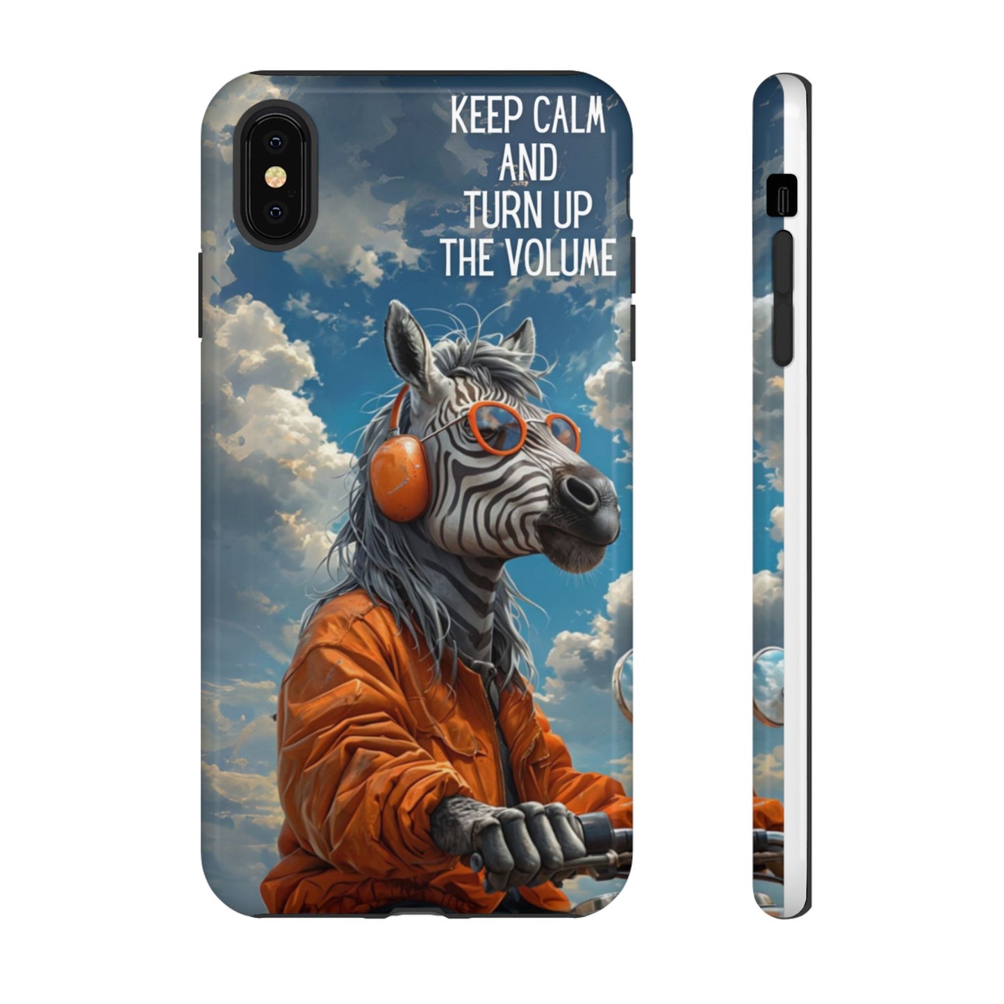 "Keep calm and turn up the volume." Mobile Phone Case