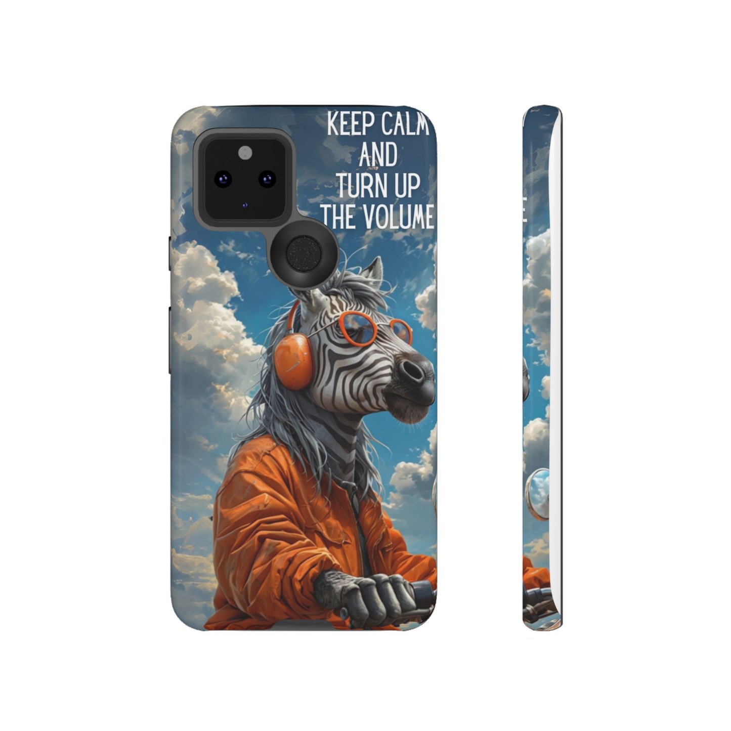 "Keep calm and turn up the volume." Mobile Phone Case