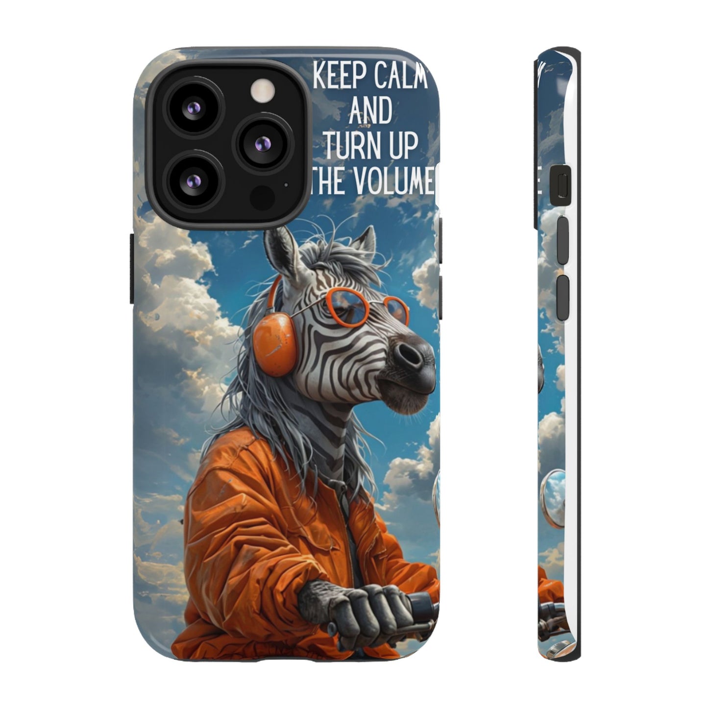 "Keep calm and turn up the volume." Mobile Phone Case