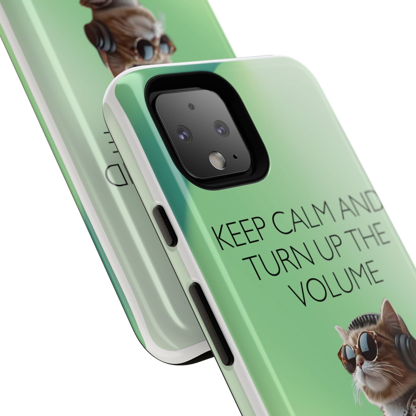 "Keep calm and turn up the volume" Mobile Phone Case (green)