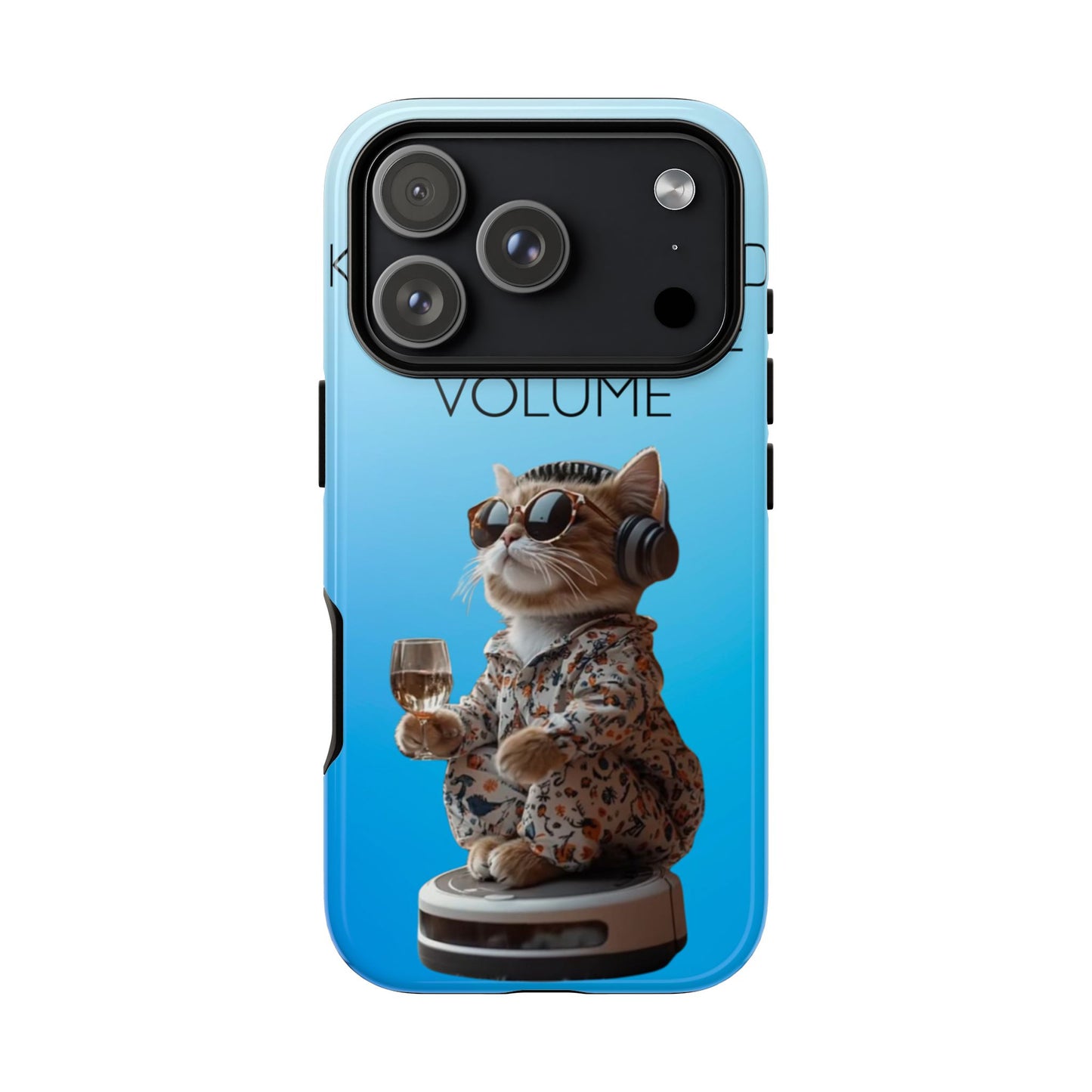 "Keep calm and turn up the volume" Mobile Phone Case (blue)