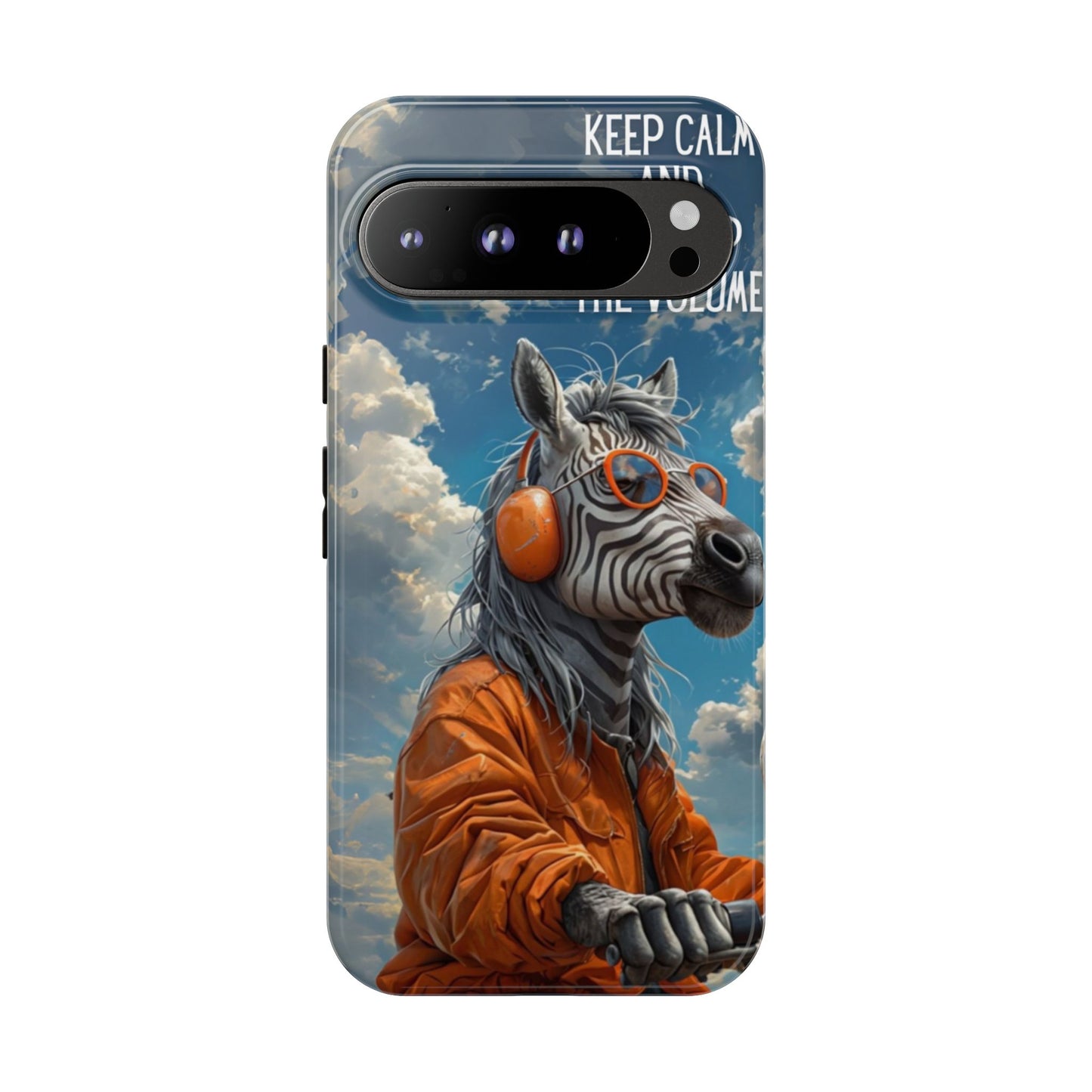 "Keep calm and turn up the volume." Mobile Phone Case