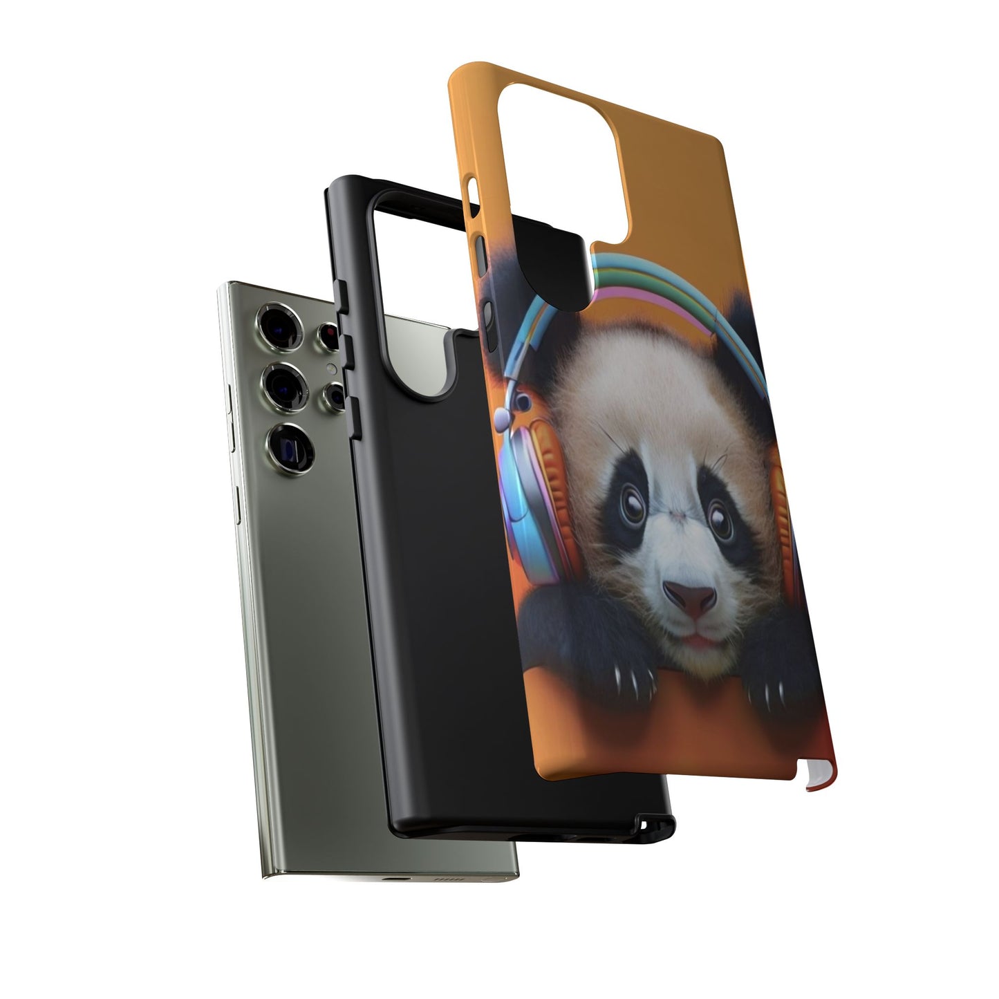 "Baby Panda wearing Headphones" Mobile Phone Case