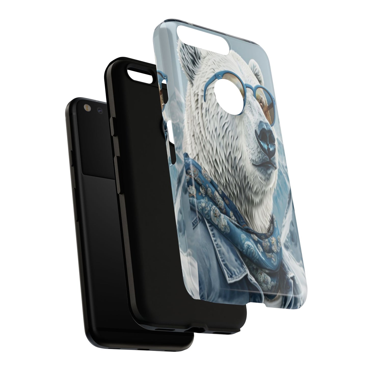 "Urban Zen Polar Bear" Mobile Phone Case (blue)