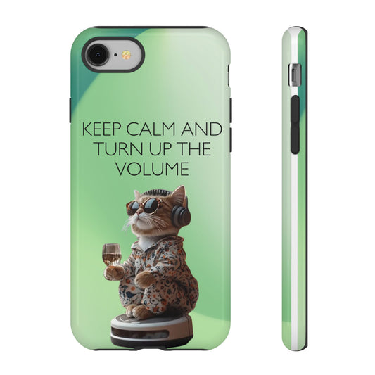 "Keep calm and turn up the volume" Mobile Phone Case (green)