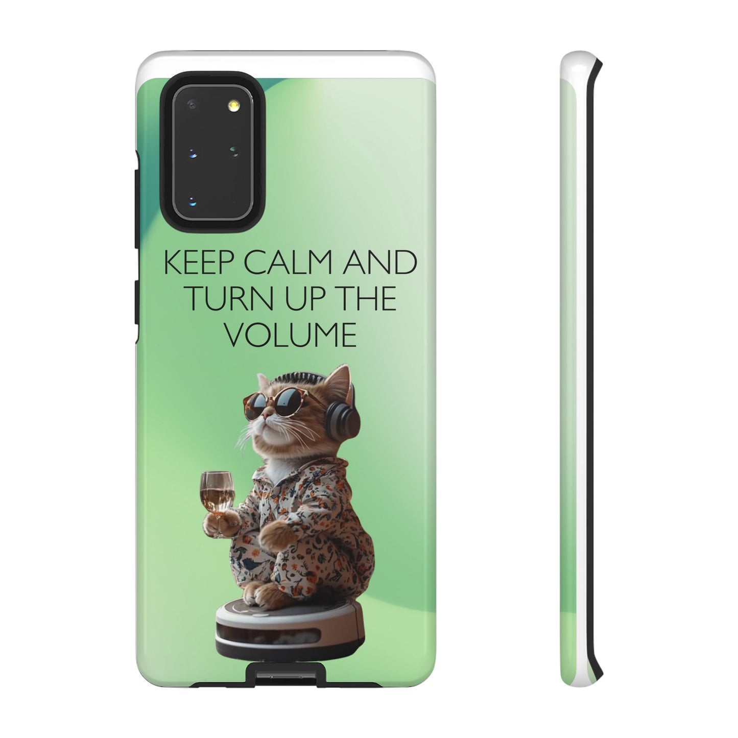 "Keep calm and turn up the volume" Mobile Phone Case (green)