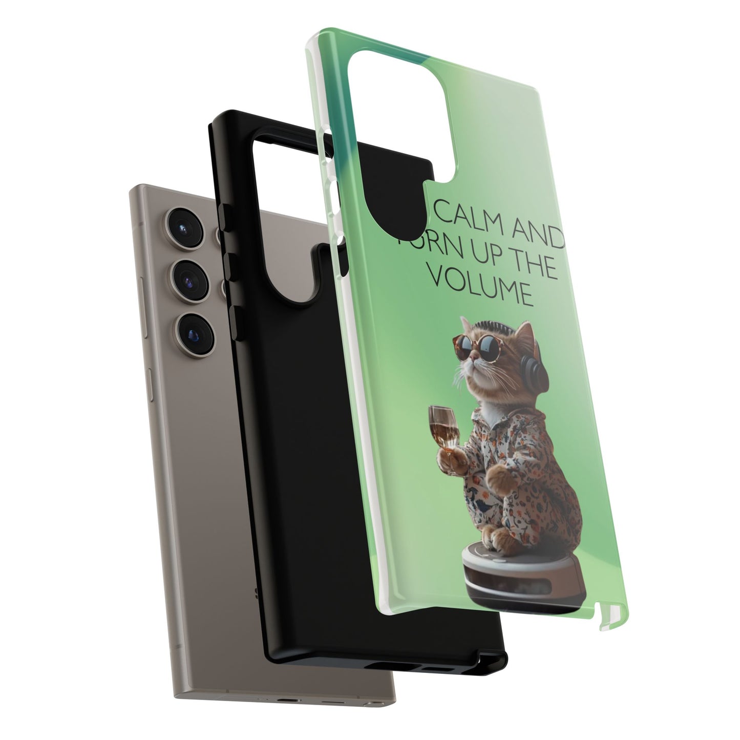 "Keep calm and turn up the volume" Mobile Phone Case (green)