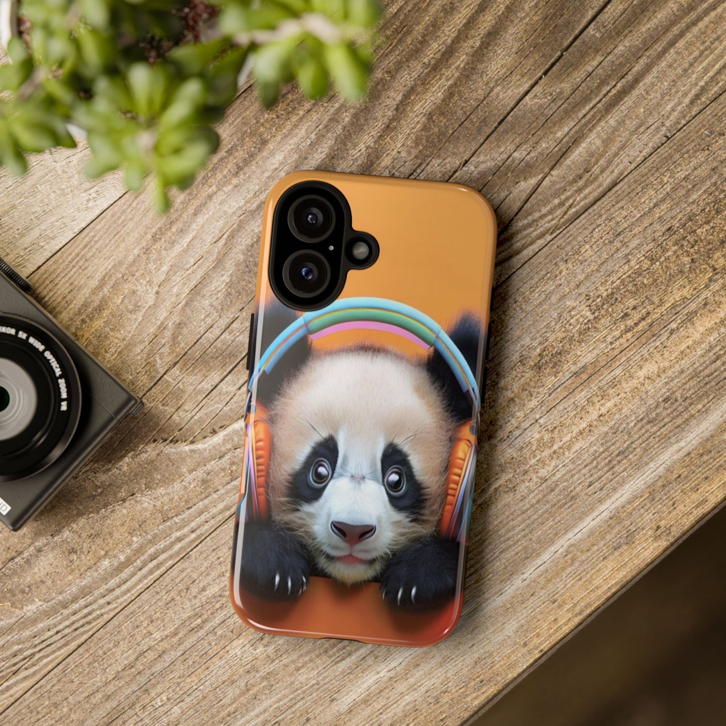 "Baby Panda wearing Headphones" Mobile Phone Case