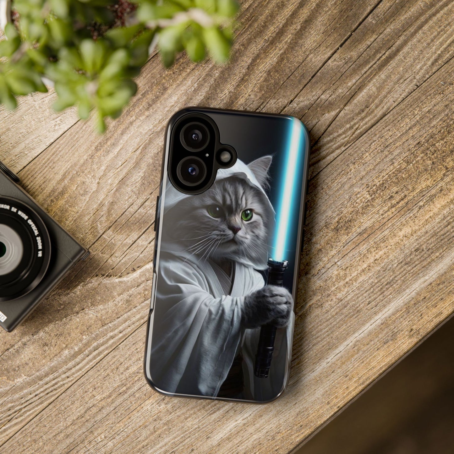 "Jedi Whisker" Mobile Phone Case (blue light sabre)