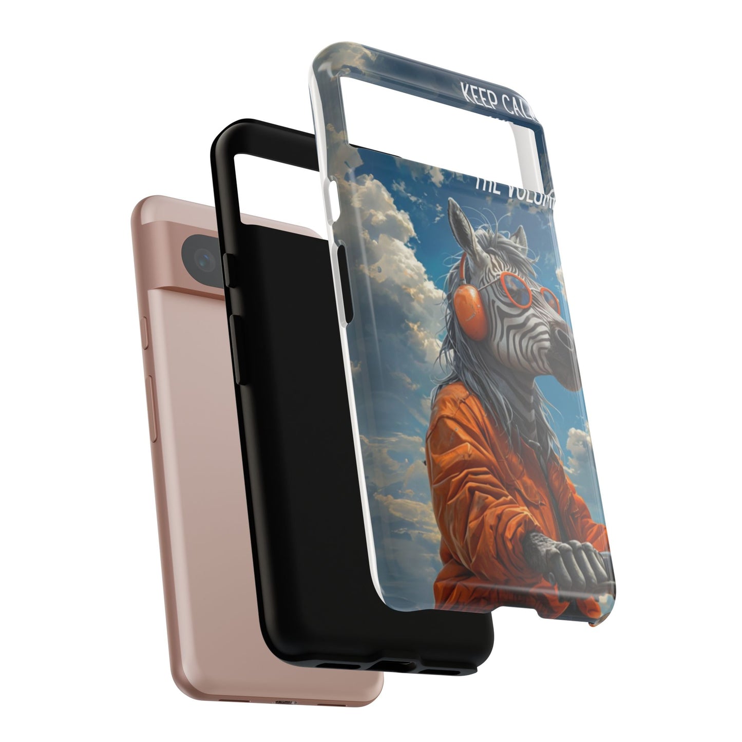 "Keep calm and turn up the volume." Mobile Phone Case