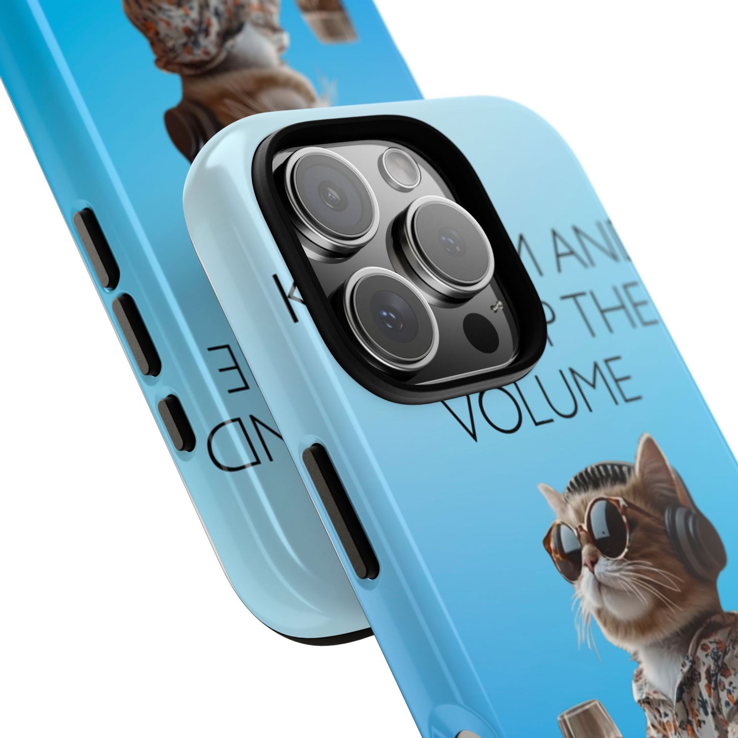 "Keep calm and turn up the volume" Mobile Phone Case (blue)