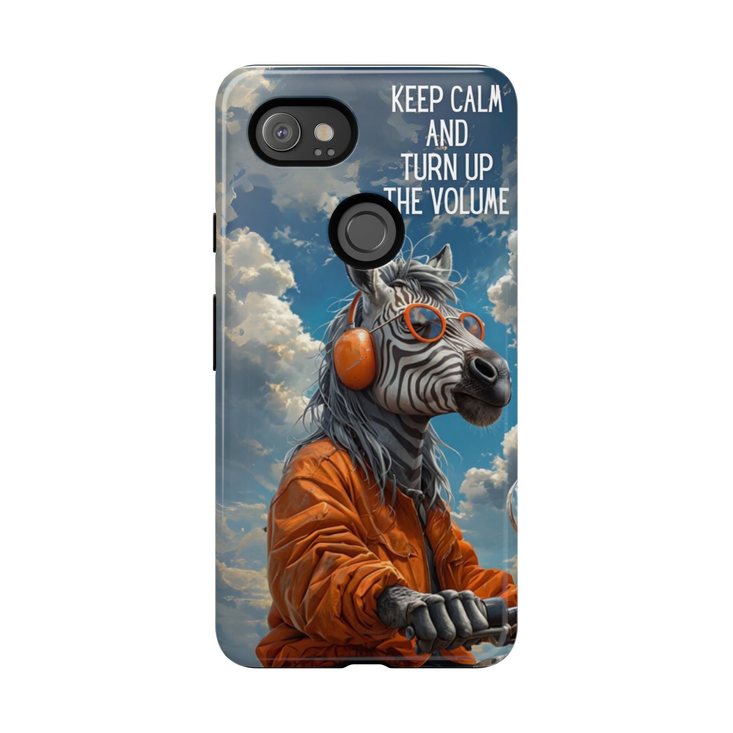 "Keep calm and turn up the volume." Mobile Phone Case