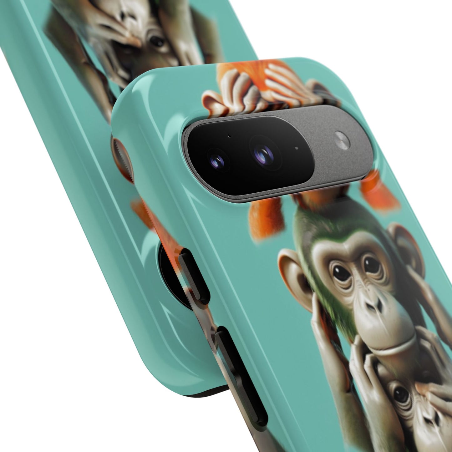 "Evolution - The Fourth Monkey" (striped background)