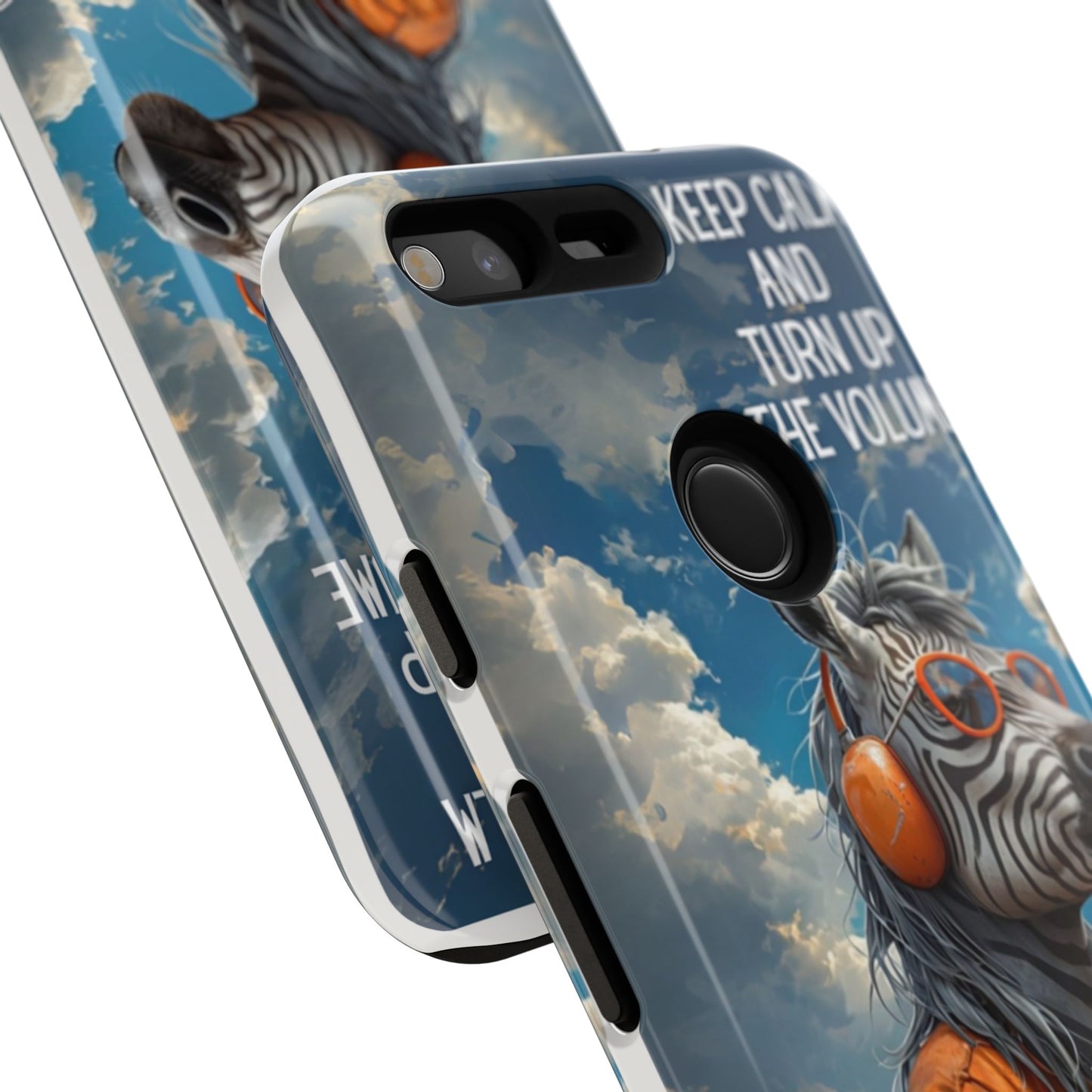 "Keep calm and turn up the volume." Mobile Phone Case