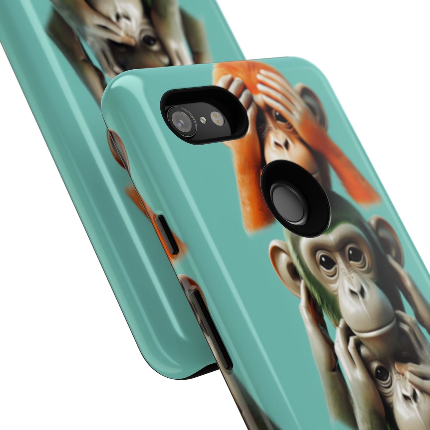 "Evolution - The Fourth Monkey" (striped background)