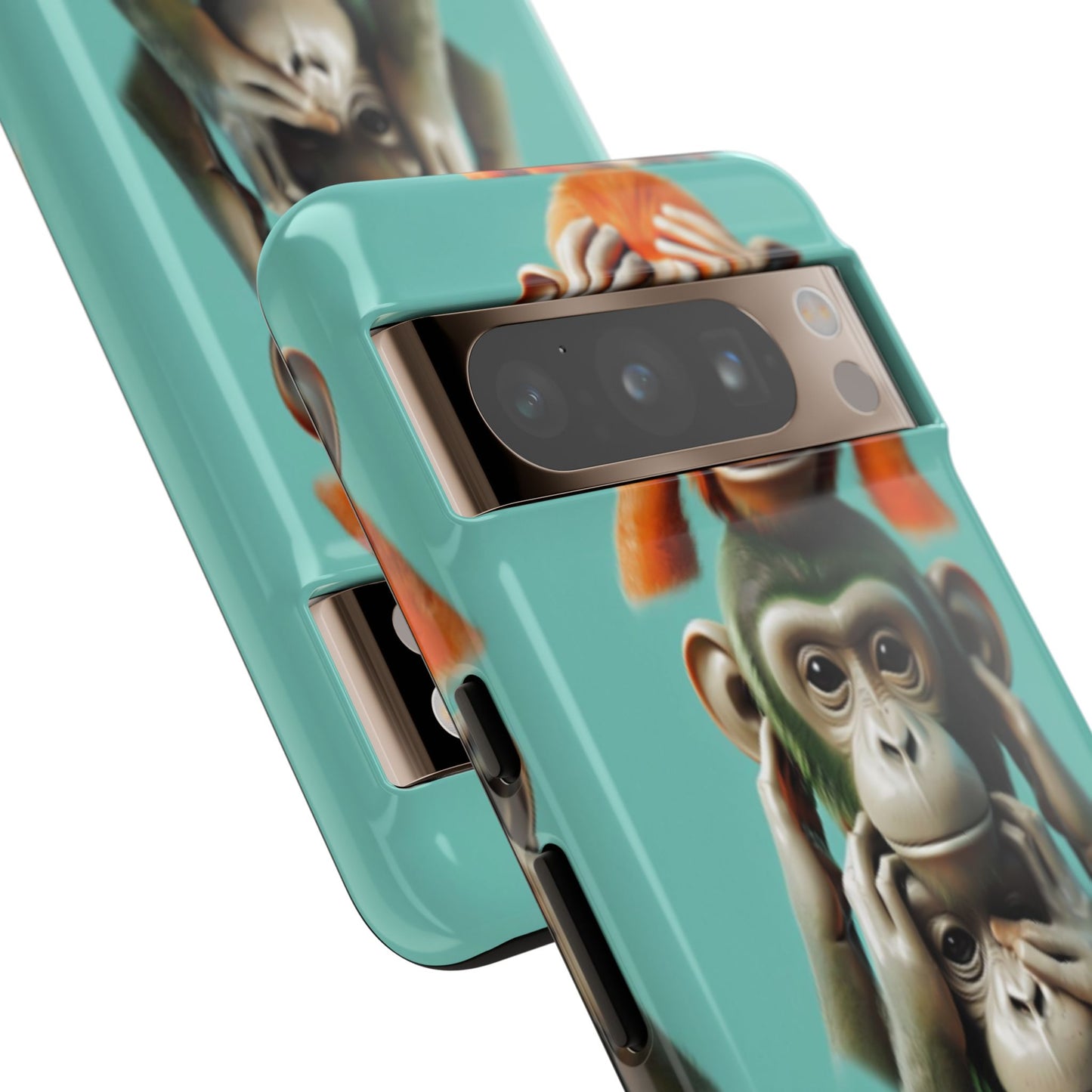 "Evolution - The Fourth Monkey" (striped background)