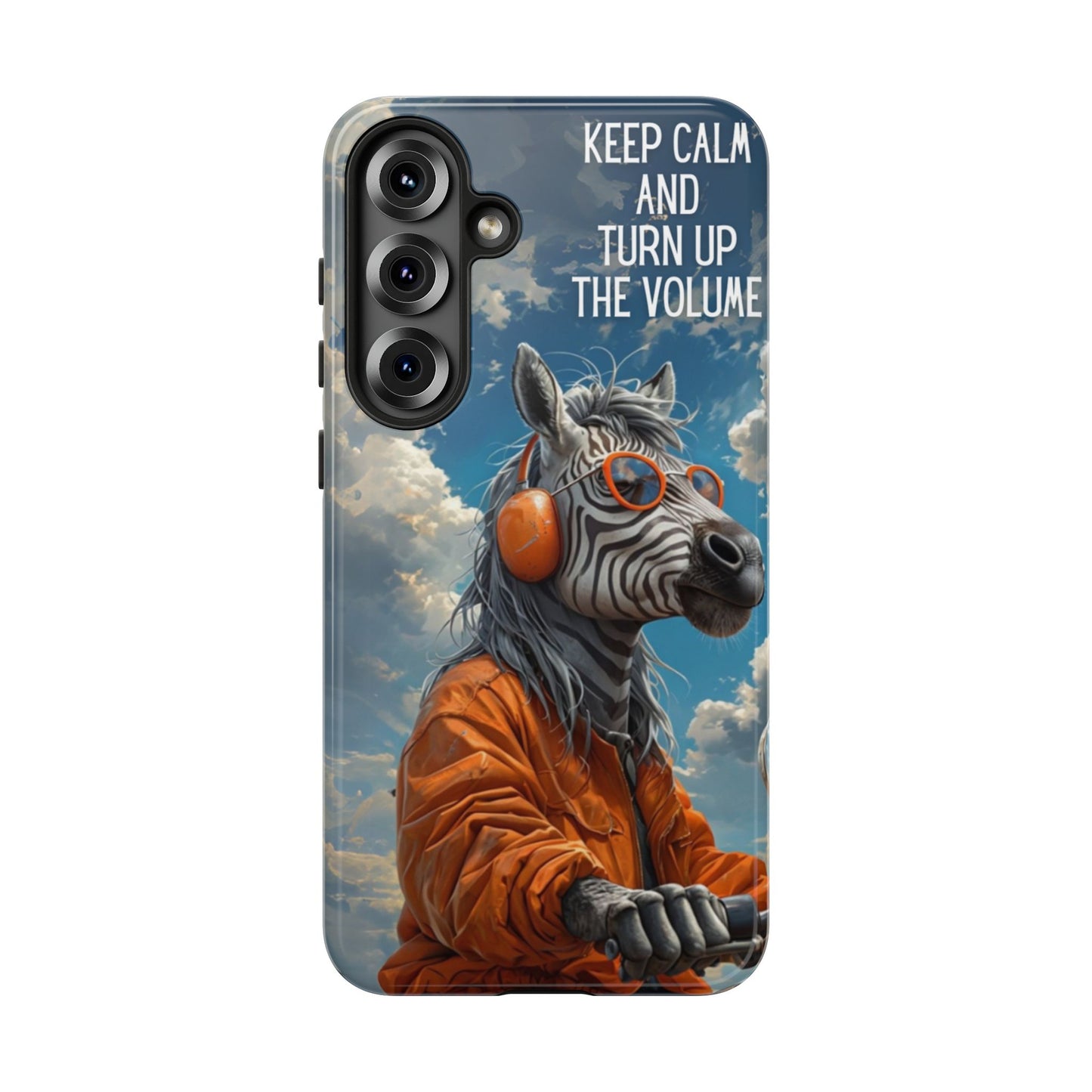 "Keep calm and turn up the volume." Mobile Phone Case