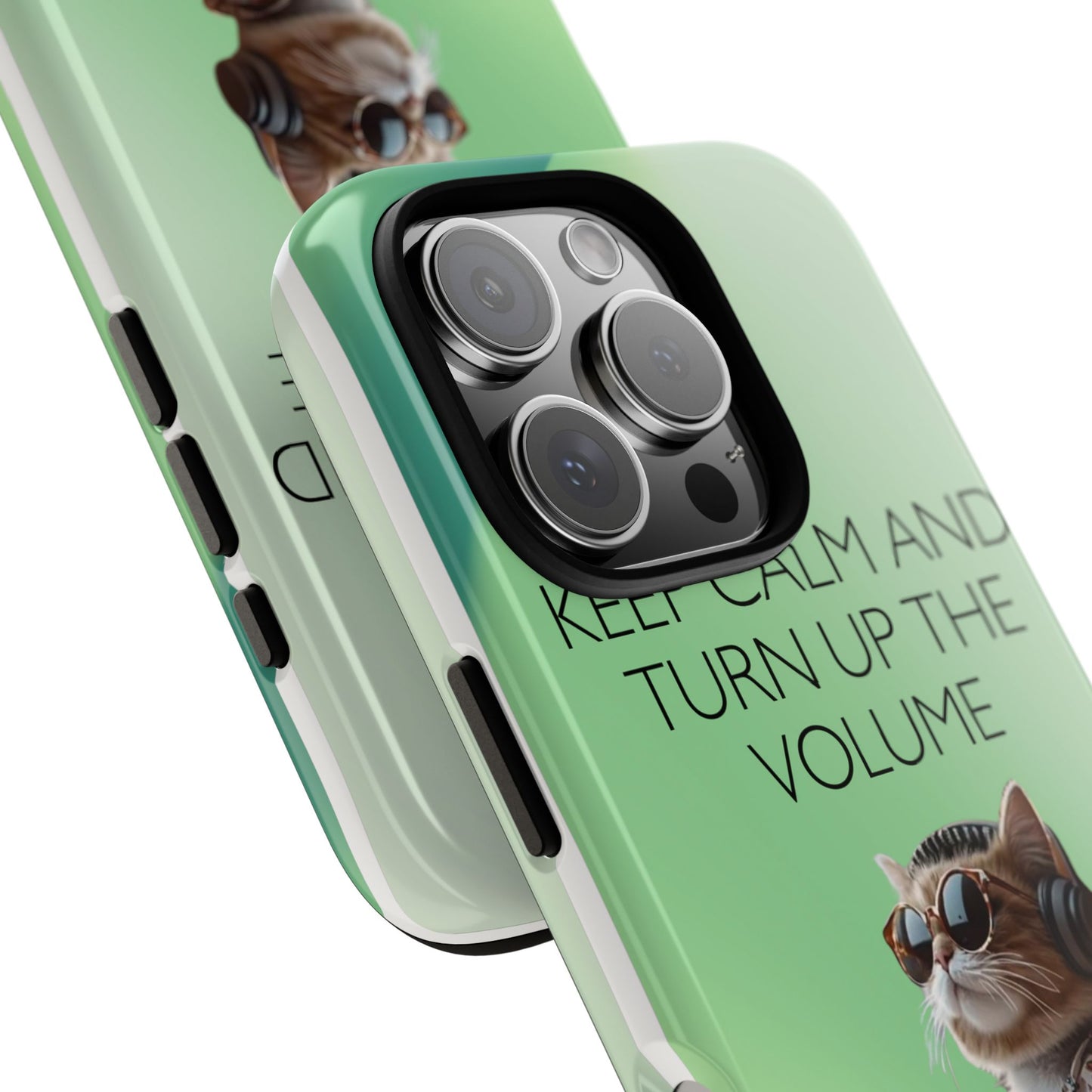 "Keep calm and turn up the volume" Mobile Phone Case (green)