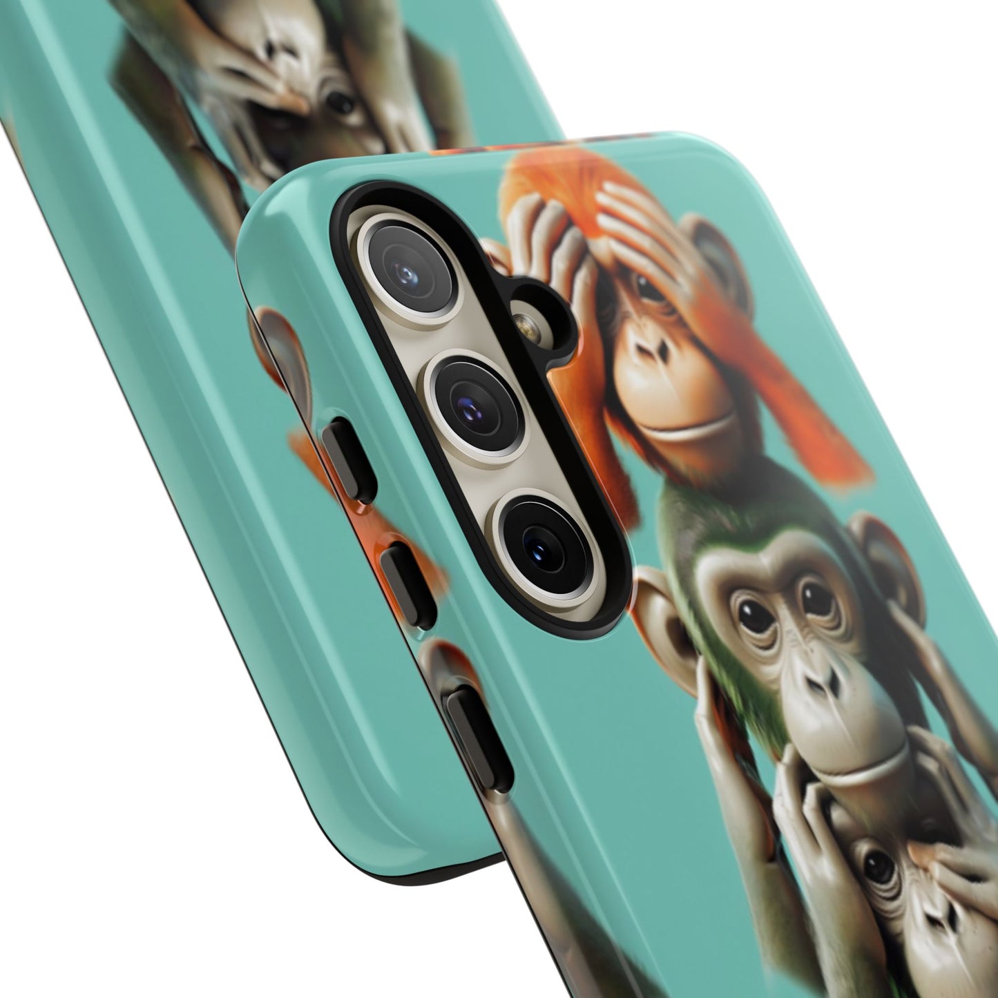 "Evolution - The Fourth Monkey" (striped background)