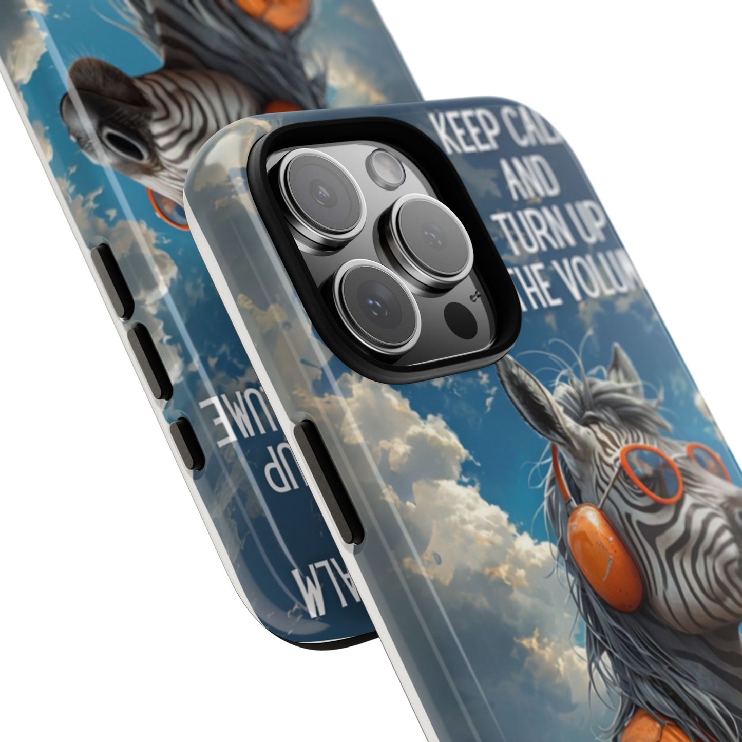 "Keep calm and turn up the volume." Mobile Phone Case