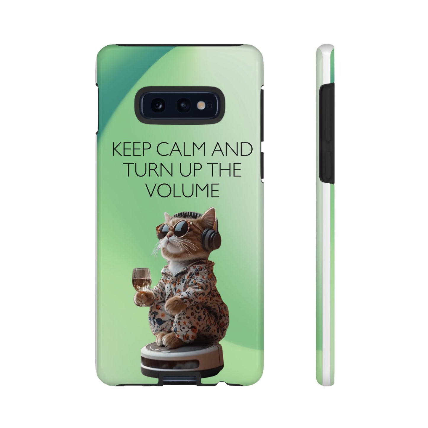 "Keep calm and turn up the volume" Mobile Phone Case (green)