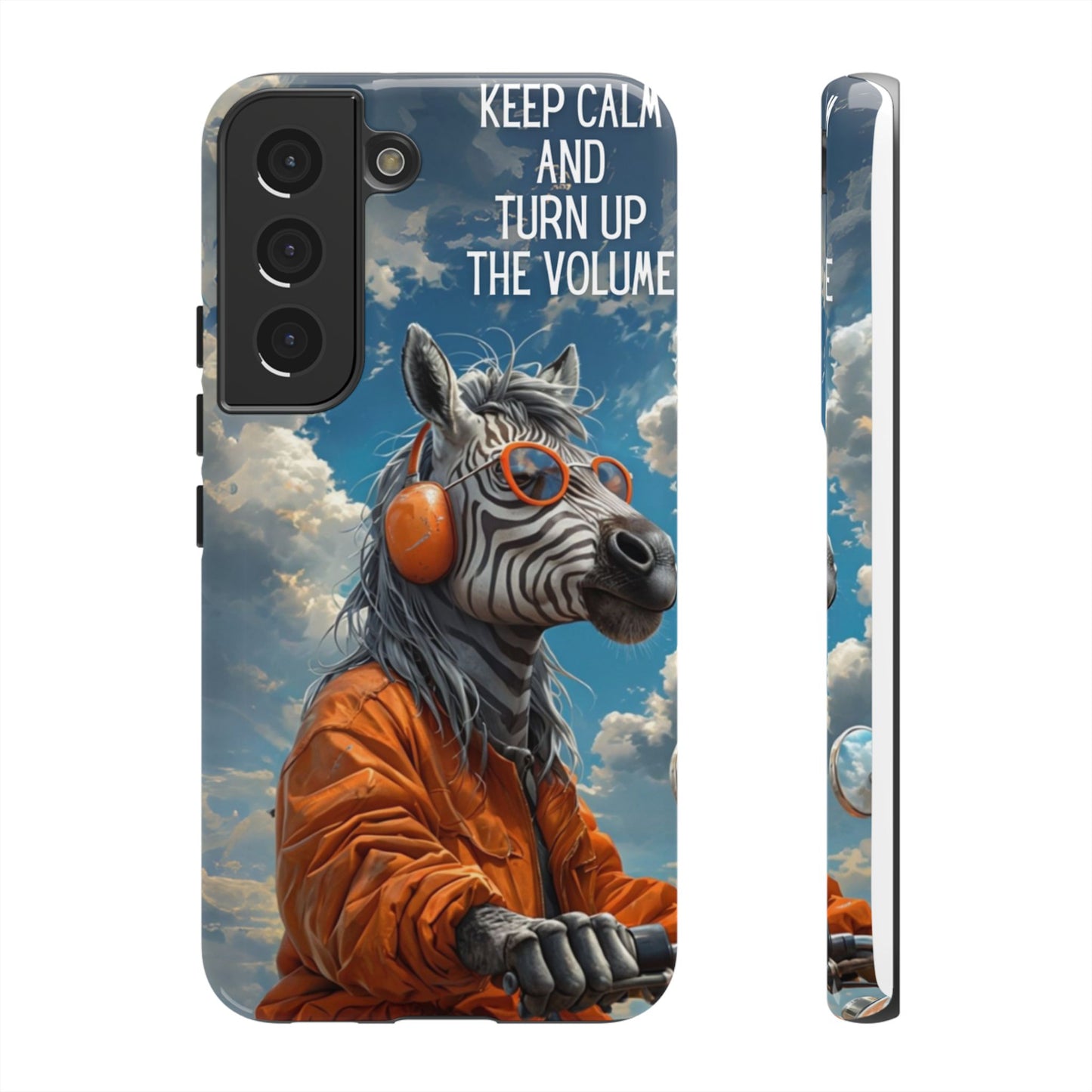 "Keep calm and turn up the volume." Mobile Phone Case