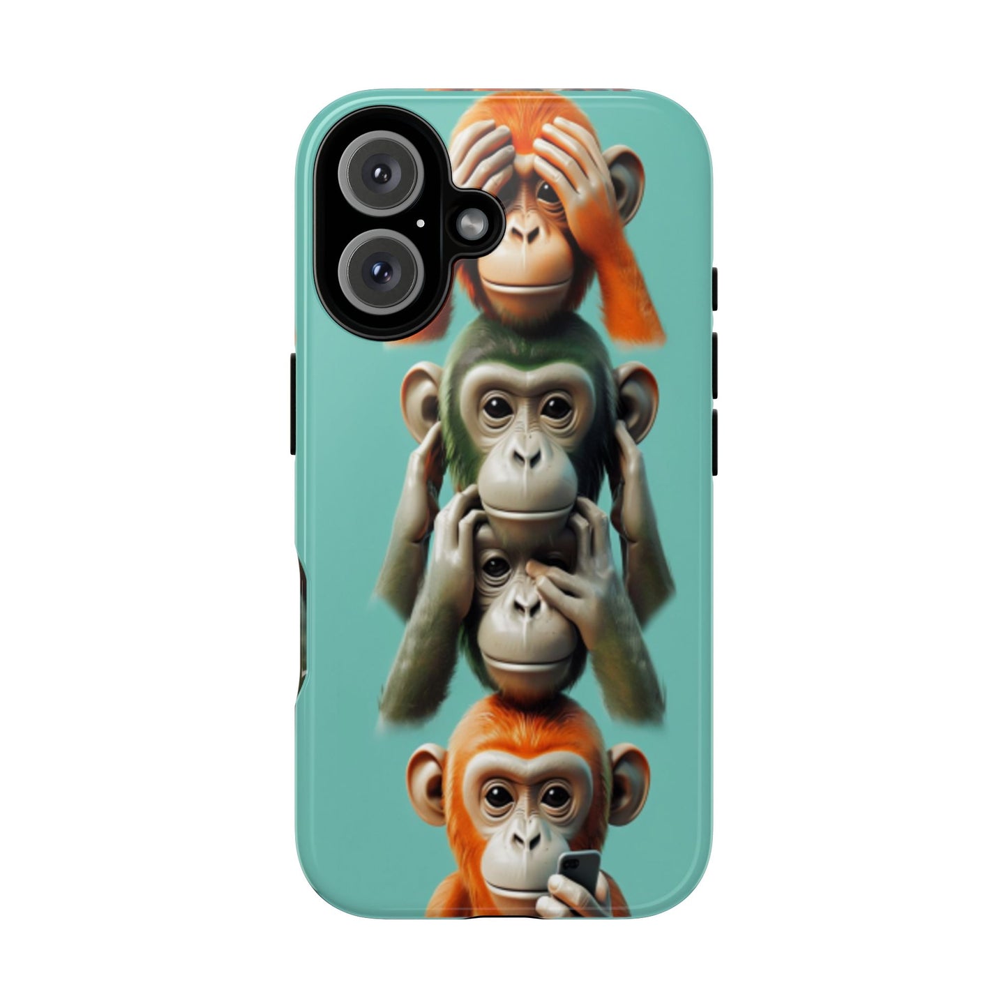"Evolution - The Fourth Monkey" (striped background)