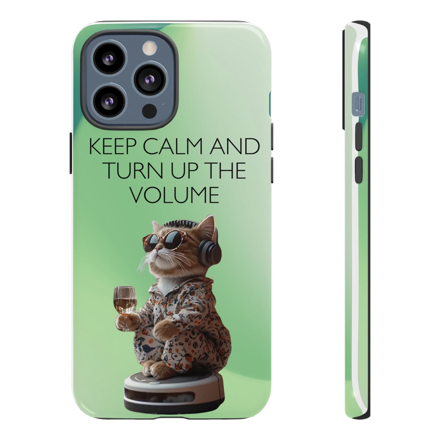 "Keep calm and turn up the volume" Mobile Phone Case (green)