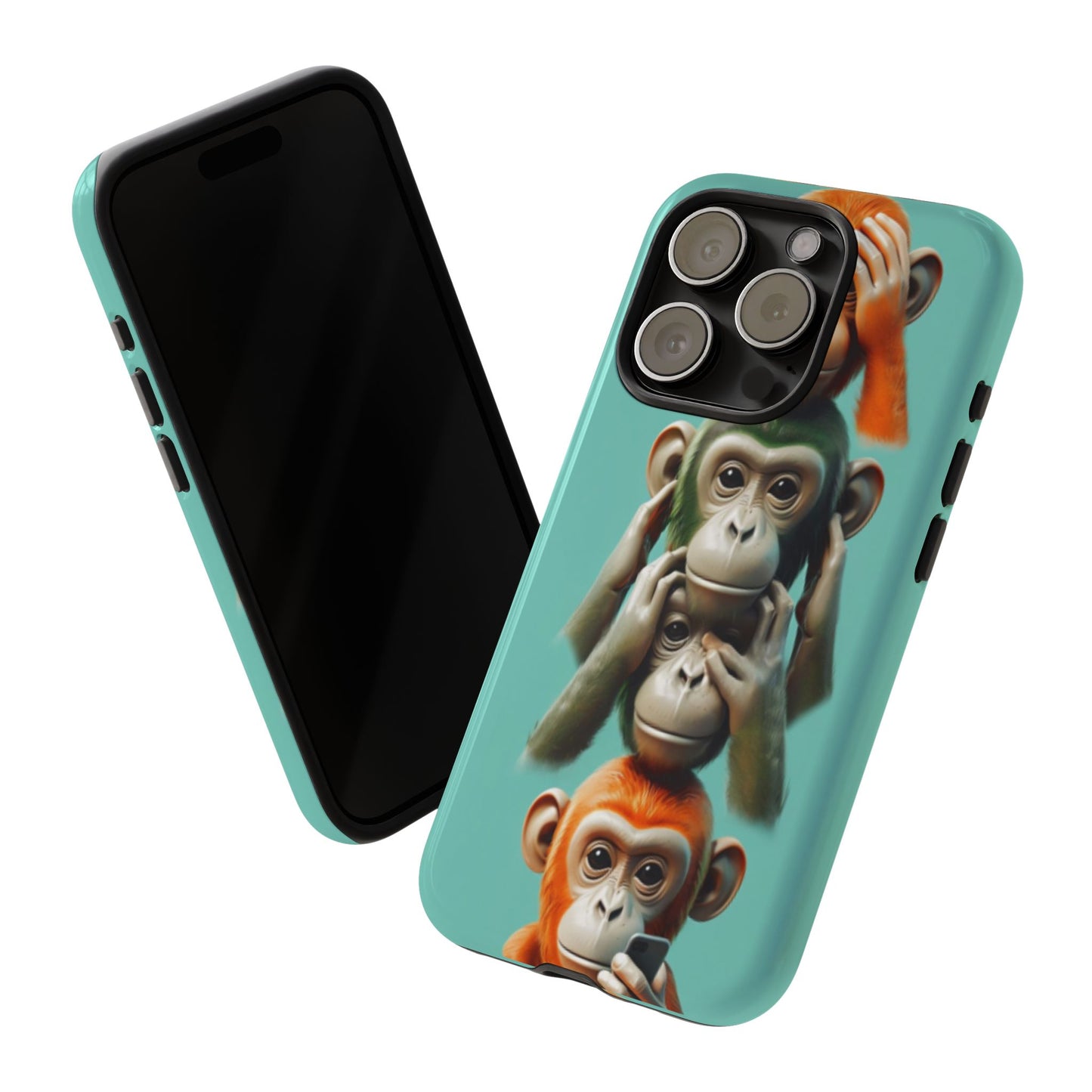 "Evolution - The Fourth Monkey" (striped background)
