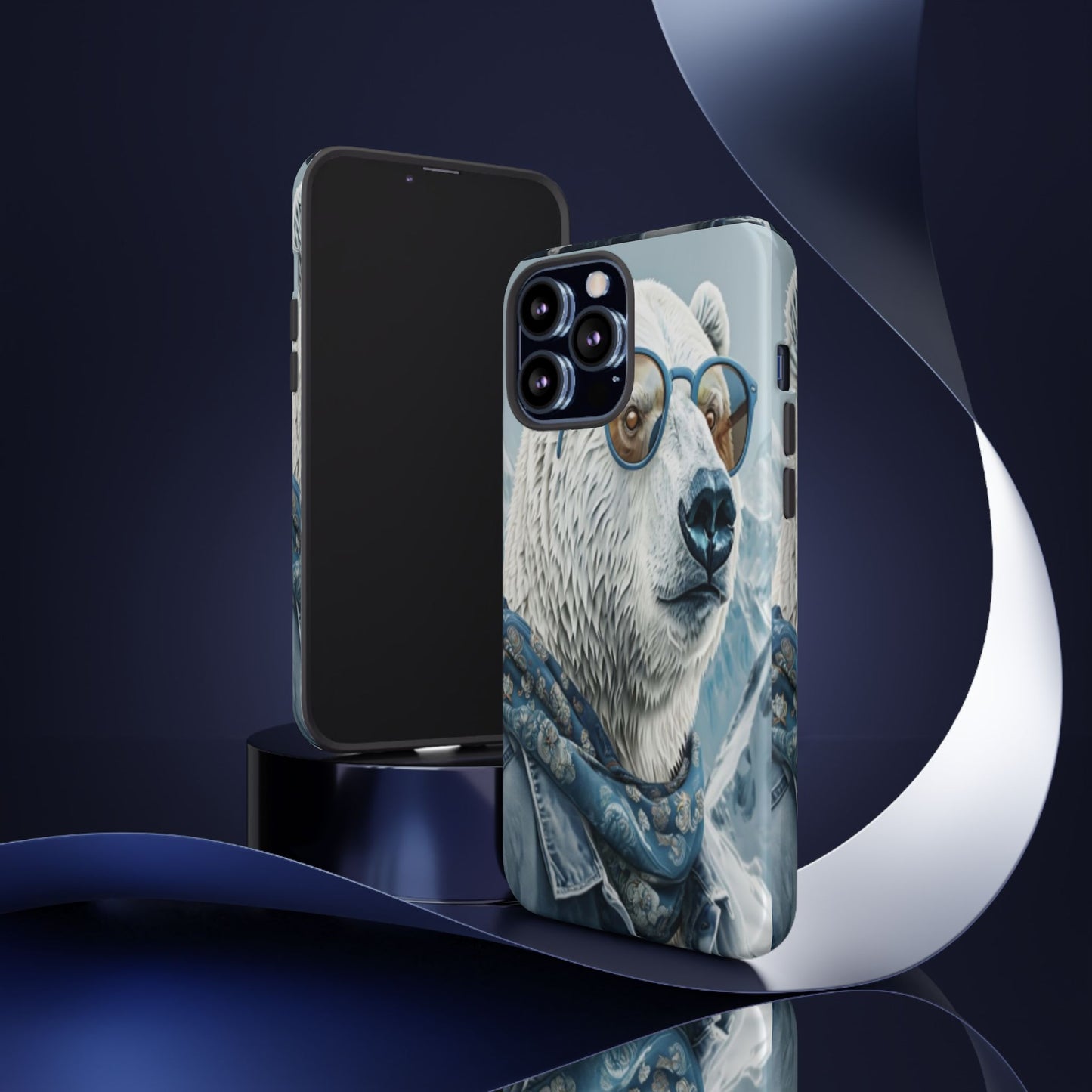 "Urban Zen Polar Bear" Mobile Phone Case (blue)