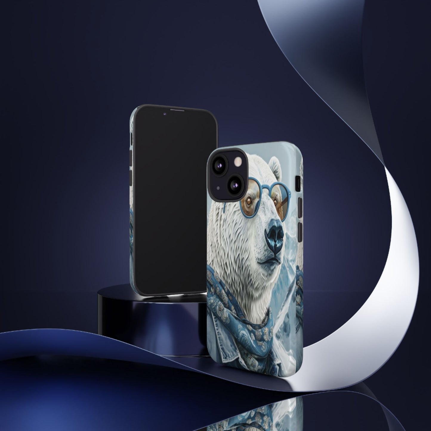 "Urban Zen Polar Bear" Mobile Phone Case (blue)